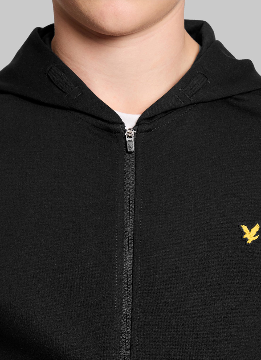 Lyle & Scott Sweatvest met logo - detail zwart