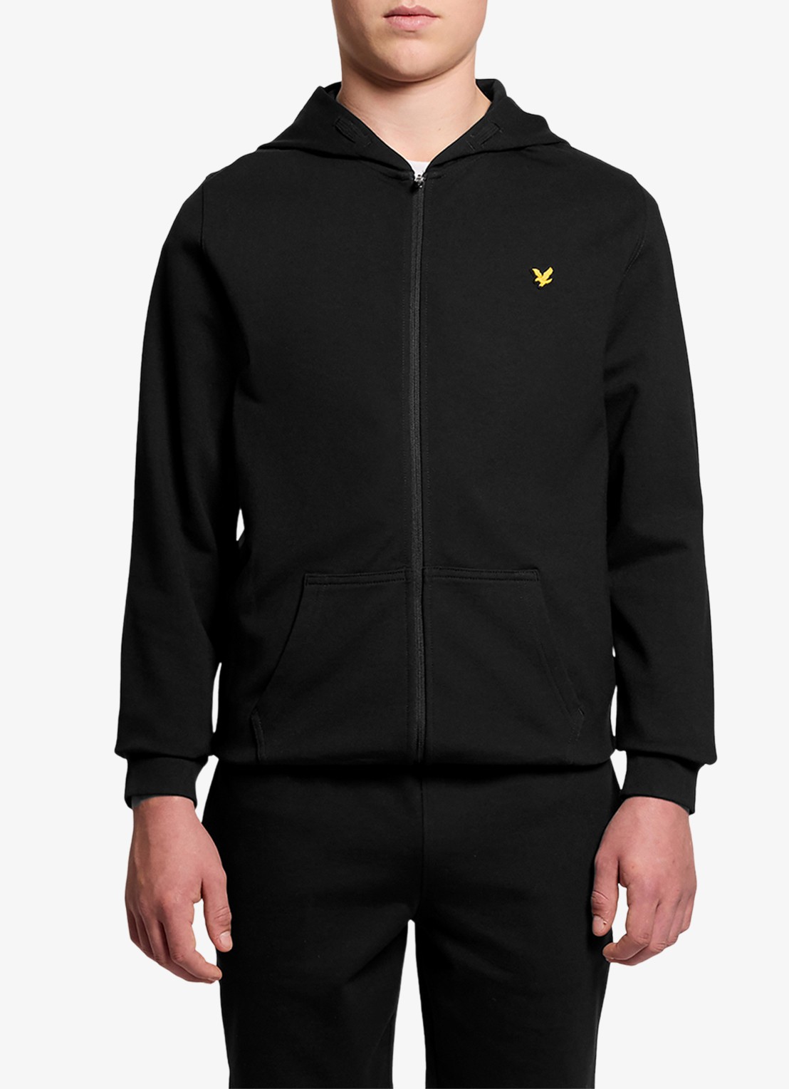 Lyle & Scott Sweatvest met logo - voorkant 2 zwart