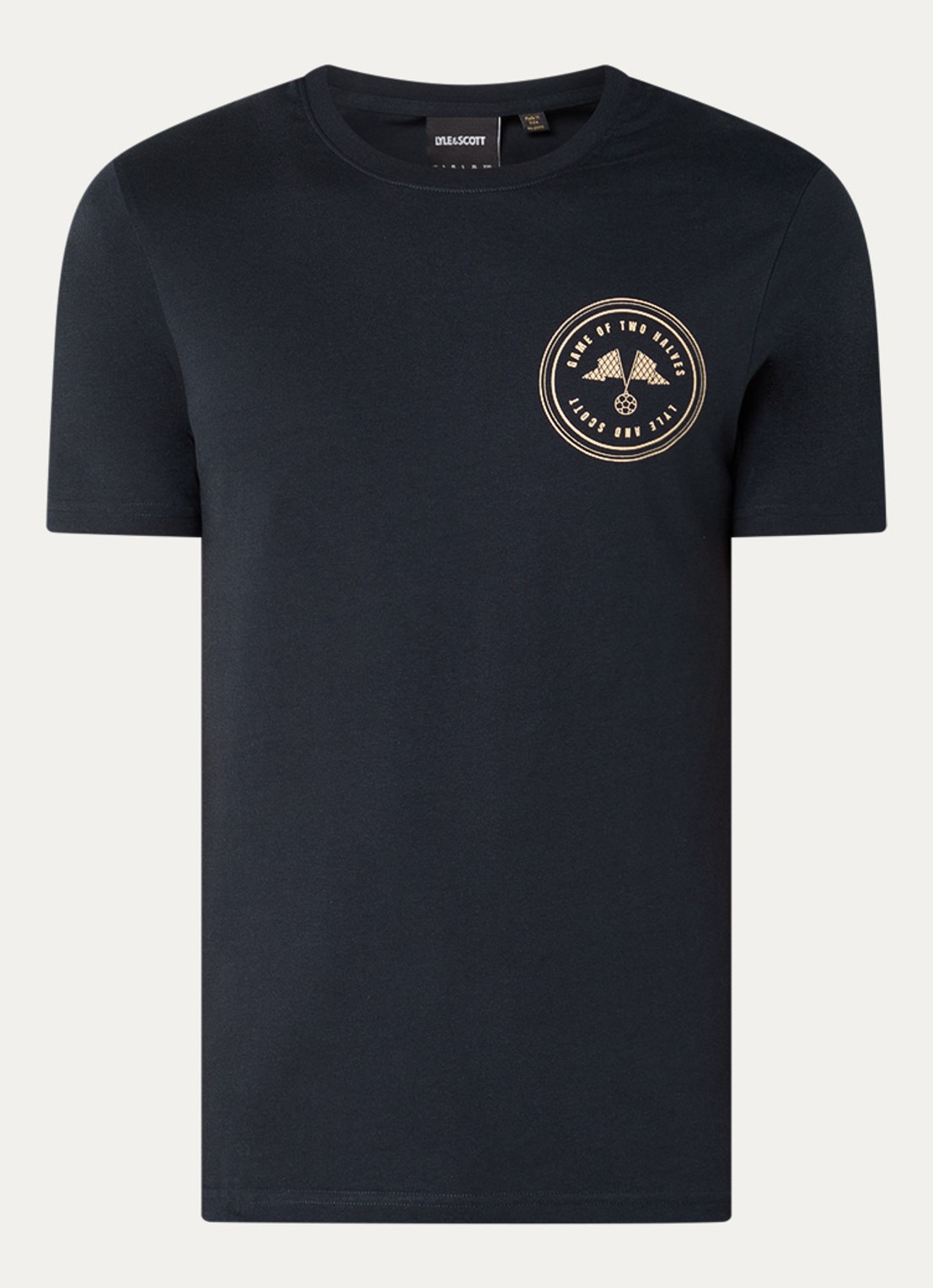 Lyle & Scott T-shirt met front- en backprint - voorkant 3 donkerblauw