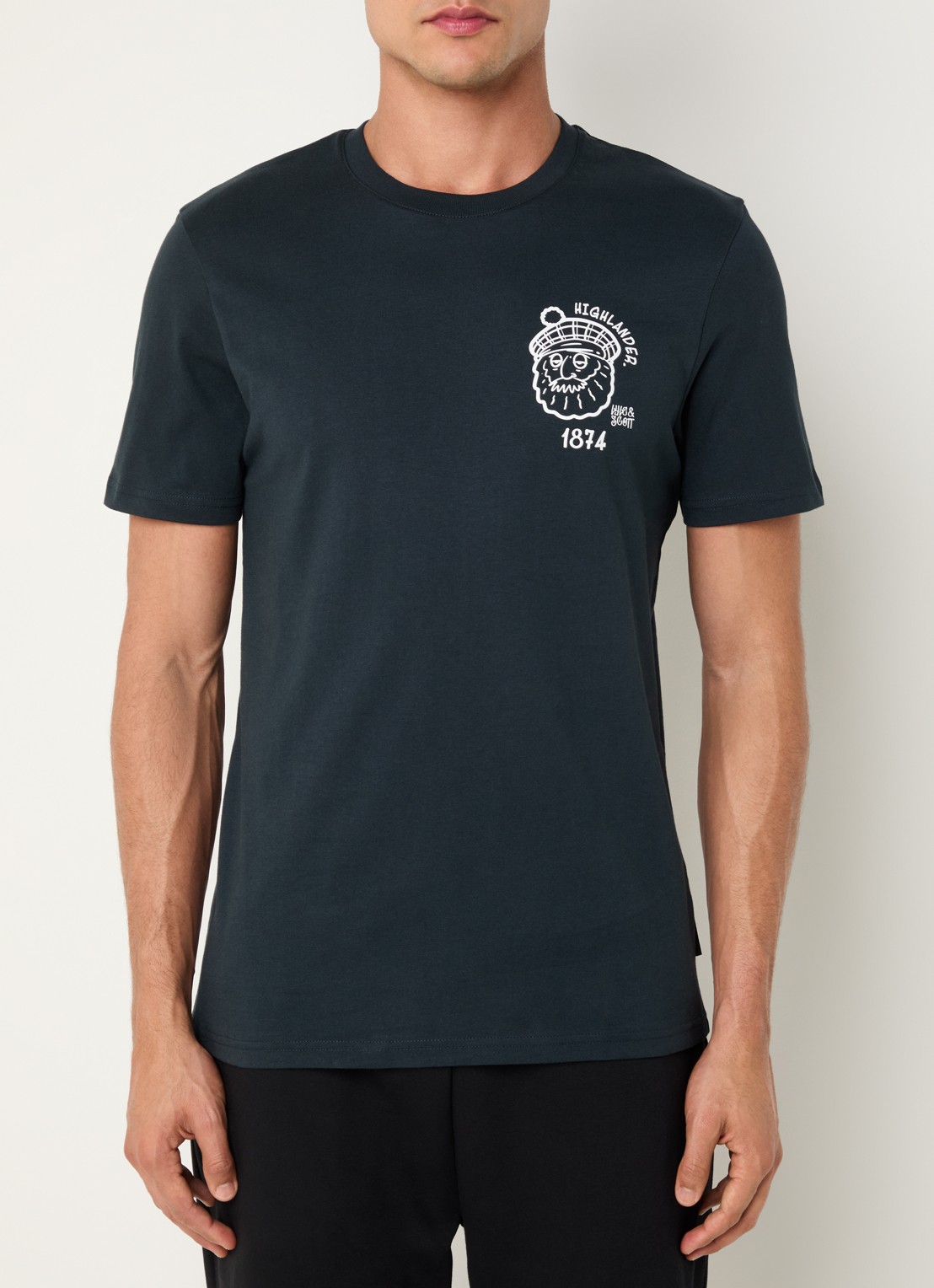 Lyle & Scott T-shirt met front- en backprint - achterkant zwart