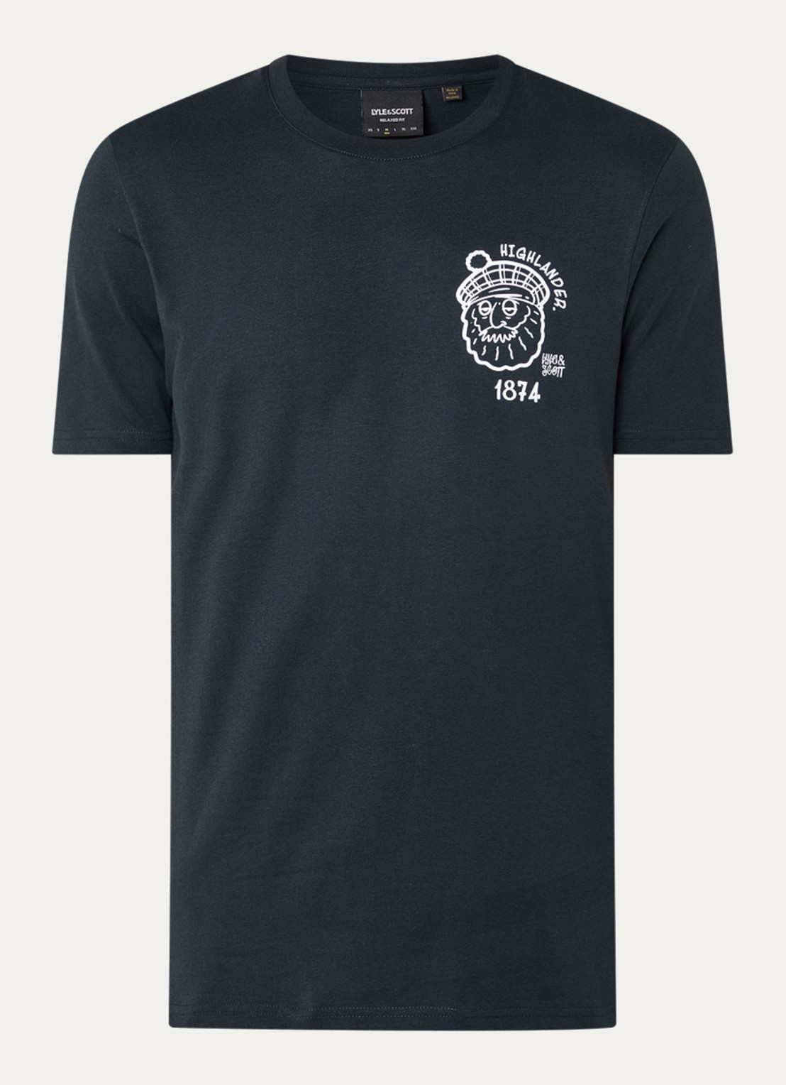 Lyle & Scott T-shirt met front- en backprint - voorkant 2 zwart