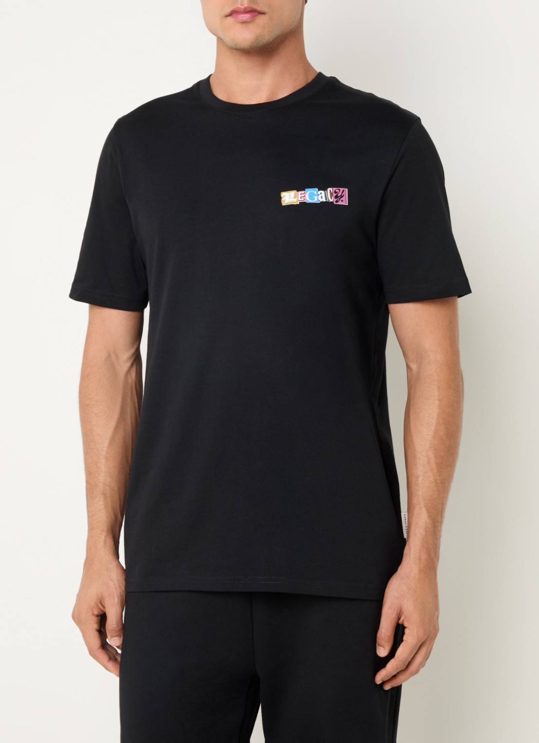Lyle & Scott T-shirt met front- en backprint - achterkant 4 zwart