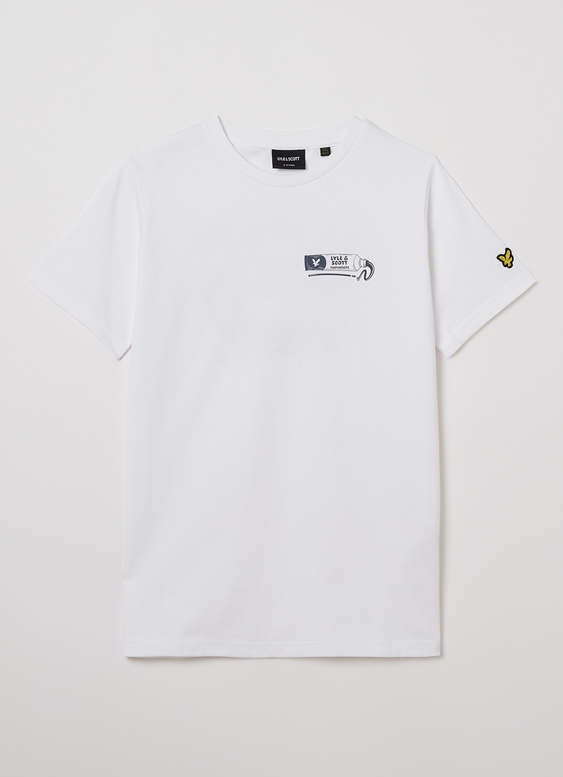Lyle & Scott T-shirt met front- en backprint - voorkant wit
