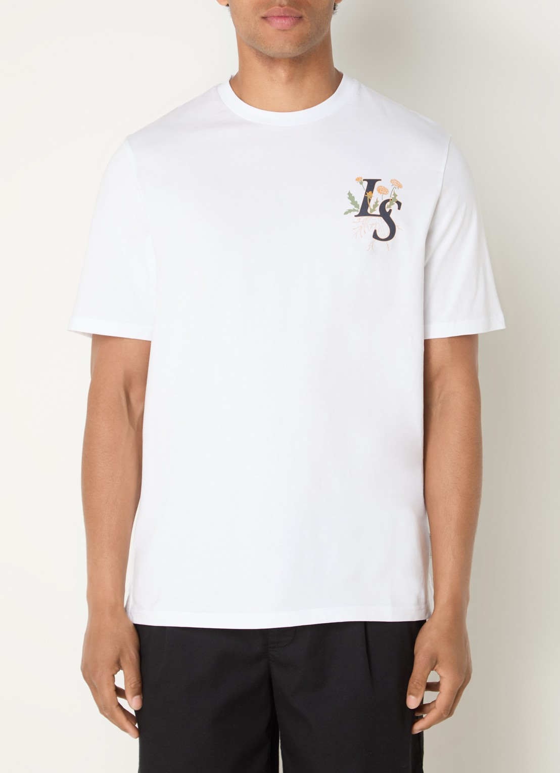 Lyle & Scott T-shirt met logo- en backprint - achterkant 3 wit
