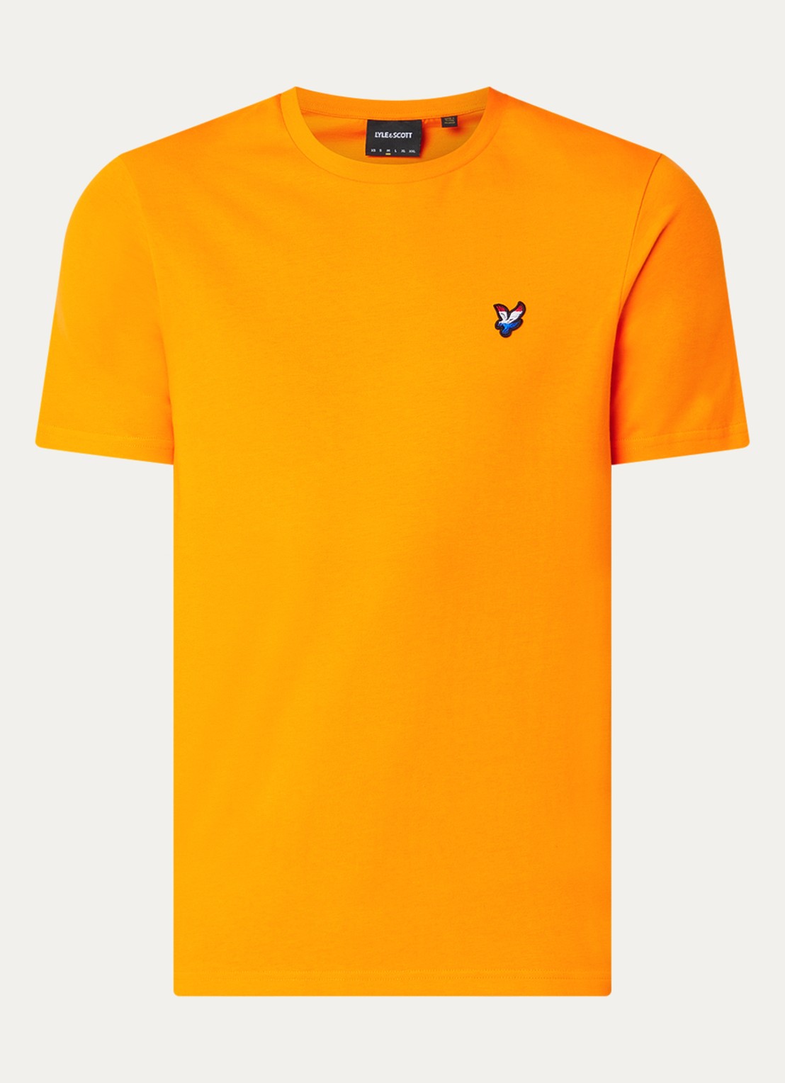 Lyle & Scott T-shirt met logo en ronde hals - voorkant orange