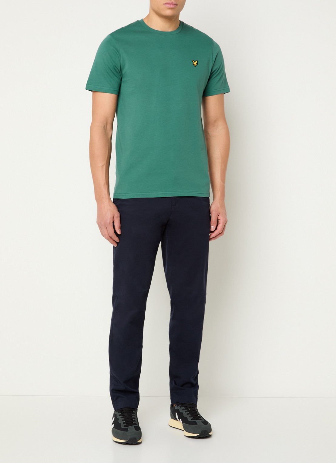 Lyle & Scott T-shirt met logo - voorkant 3 groen