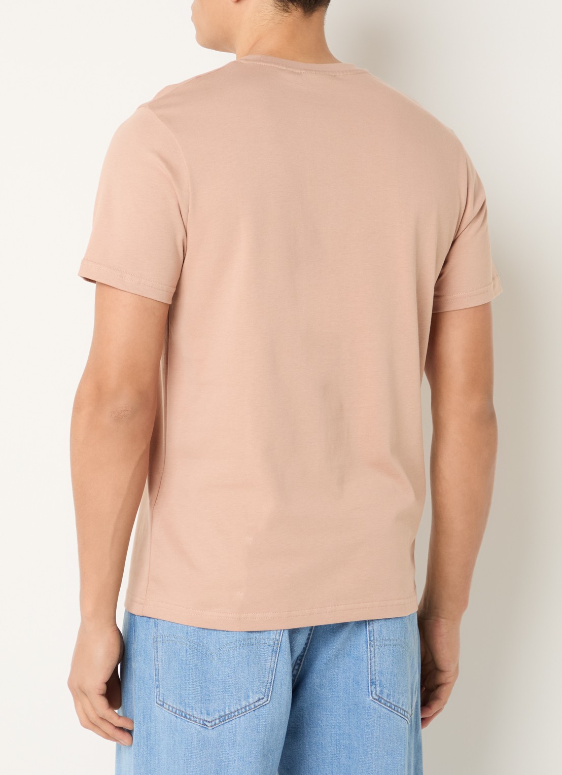 Lyle & Scott T-shirt met logo - achterkant 4 abrikoos