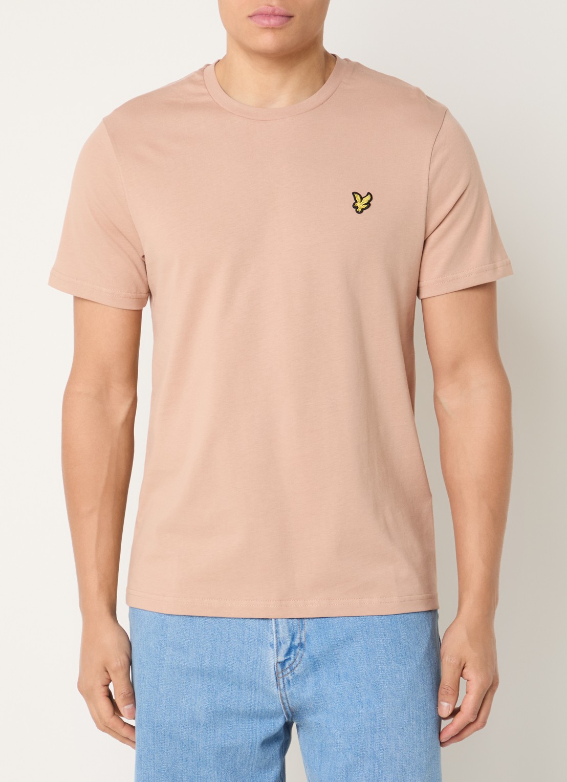 Lyle & Scott T-shirt met logo - detail 3 abrikoos