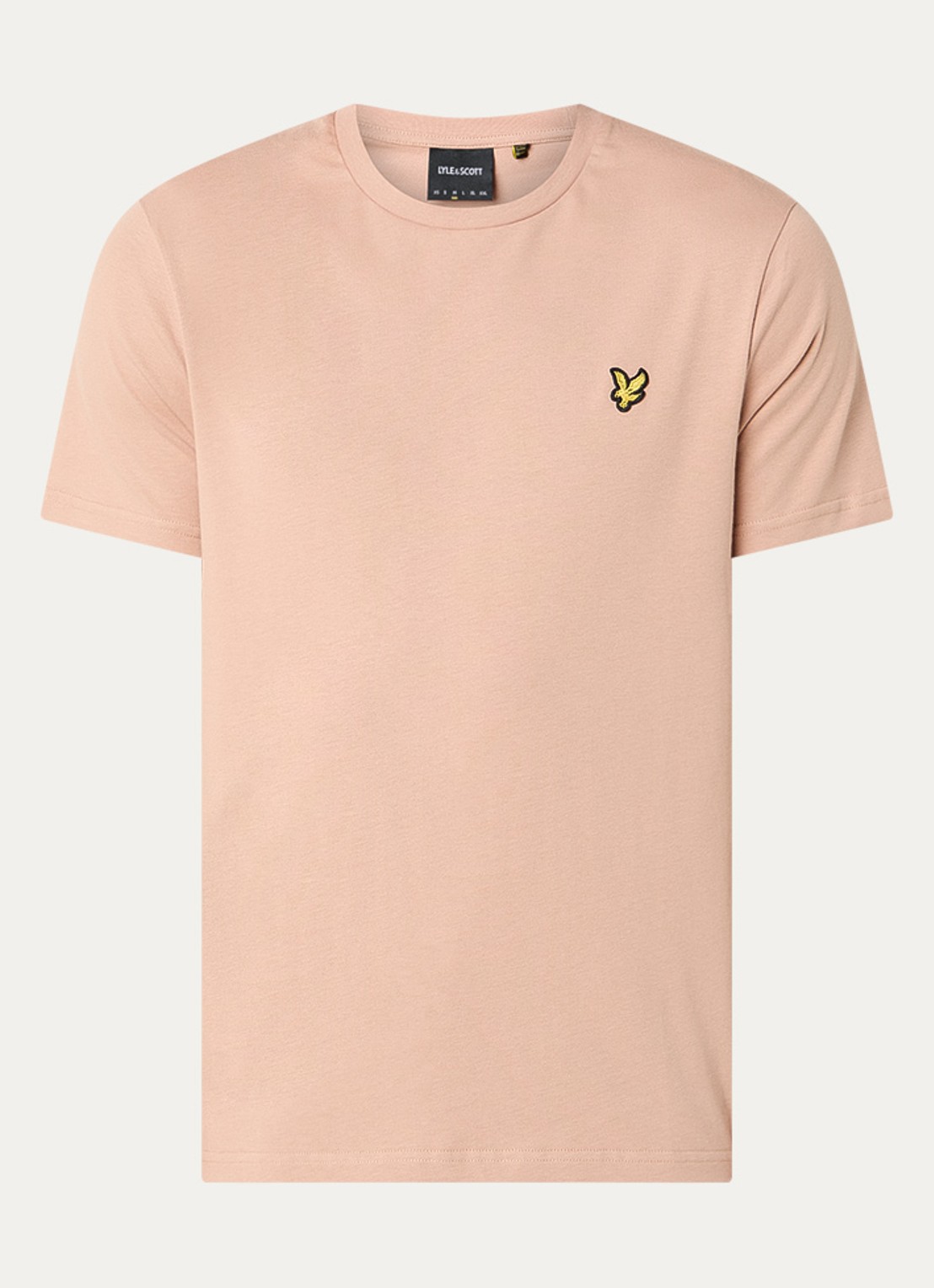 Lyle & Scott T-shirt met logo - voorkant abrikoos