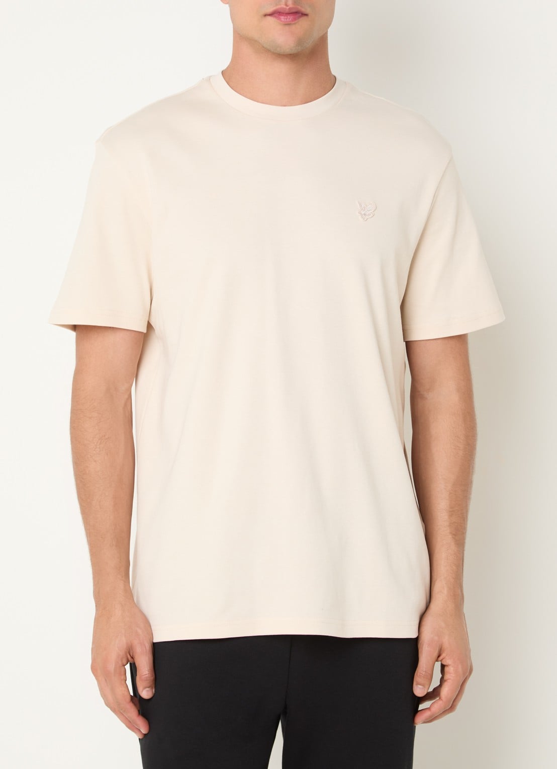 Lyle & Scott T-shirt met logo - detail 4 beige