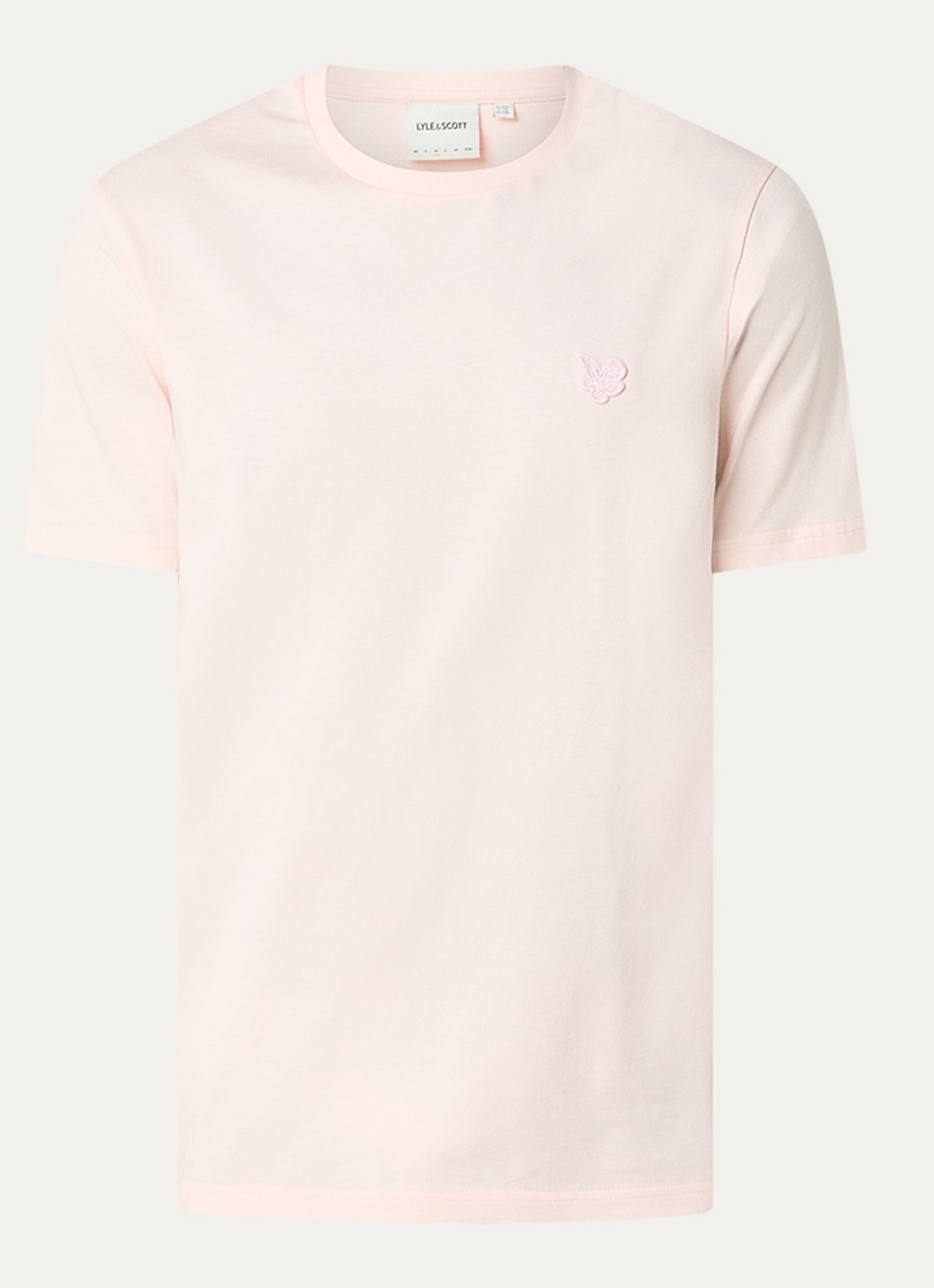 Lyle & Scott T-shirt met logo - voorkant 2 zalmroze
