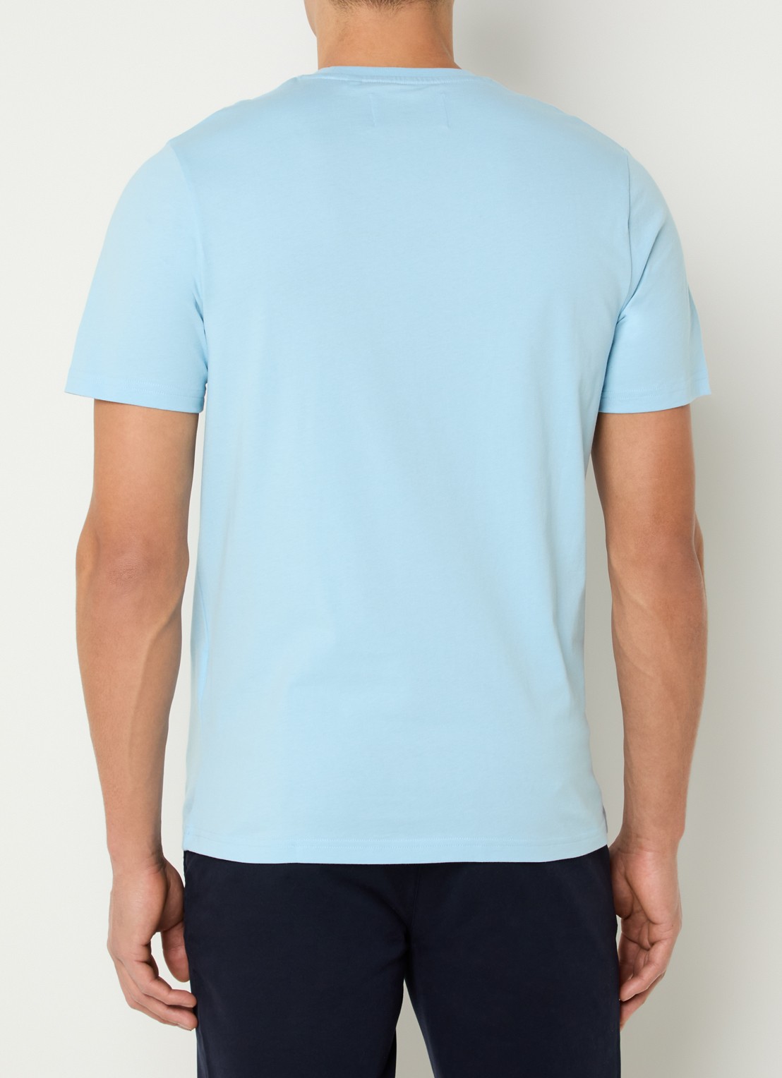 Lyle & Scott T-shirt met logo - achterkant 4 lichtblauw