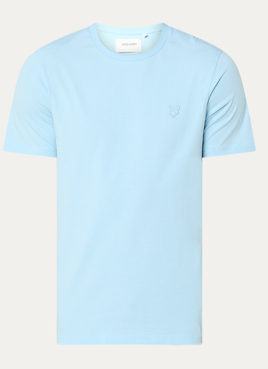 Lyle & Scott T-shirt met logo - voorkant lichtblauw