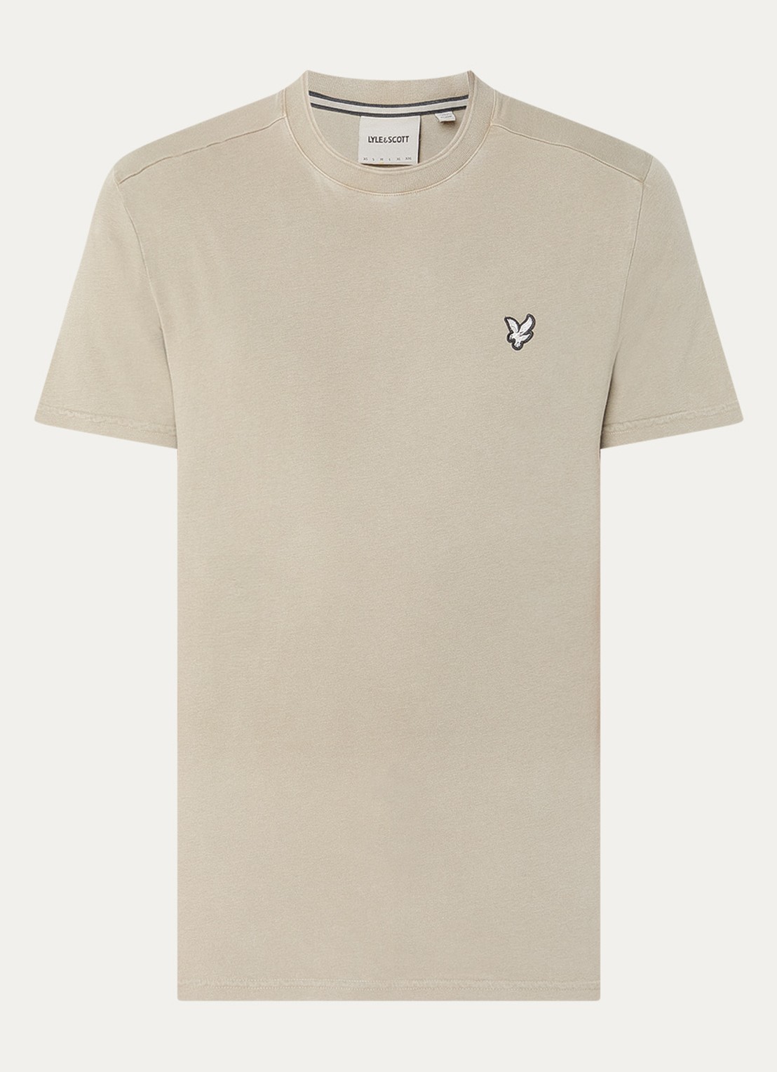 Lyle & Scott T-shirt met logoborduring - voorkant khaki