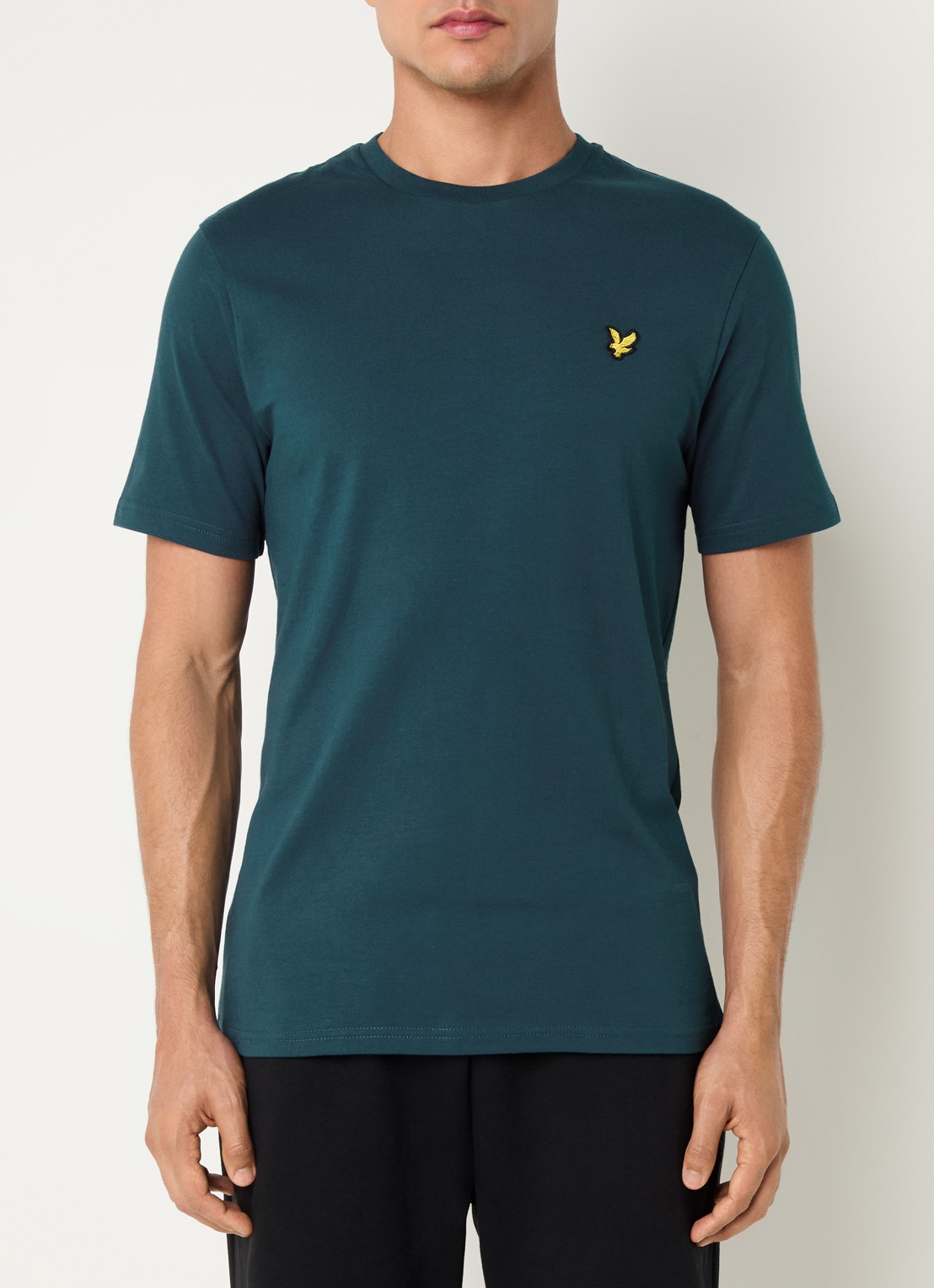 Lyle & Scott T-shirt met logoborduring - detail 4 petrol