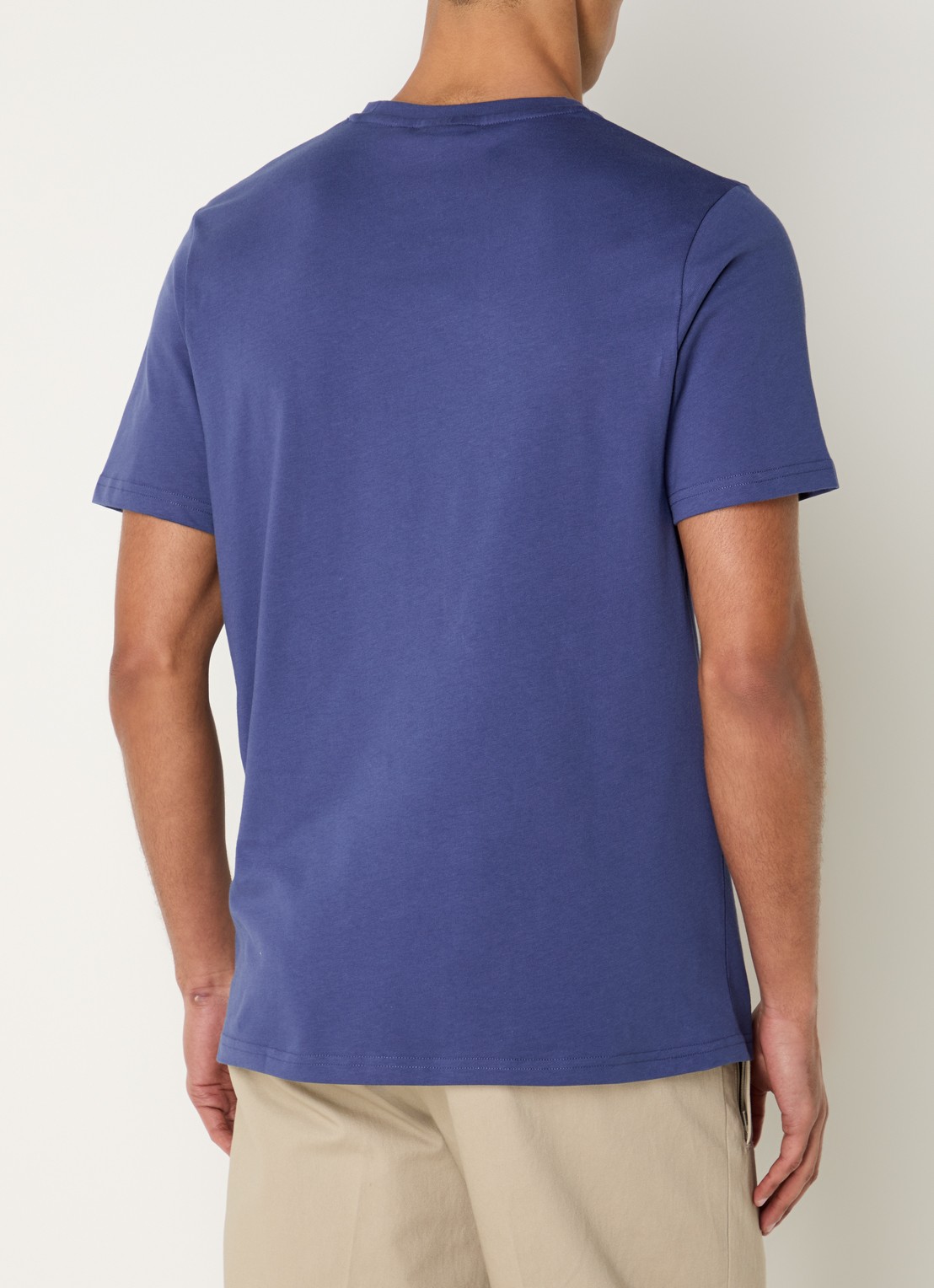 Lyle & Scott T-shirt met logoborduring - achterkant 3 donkerblauw