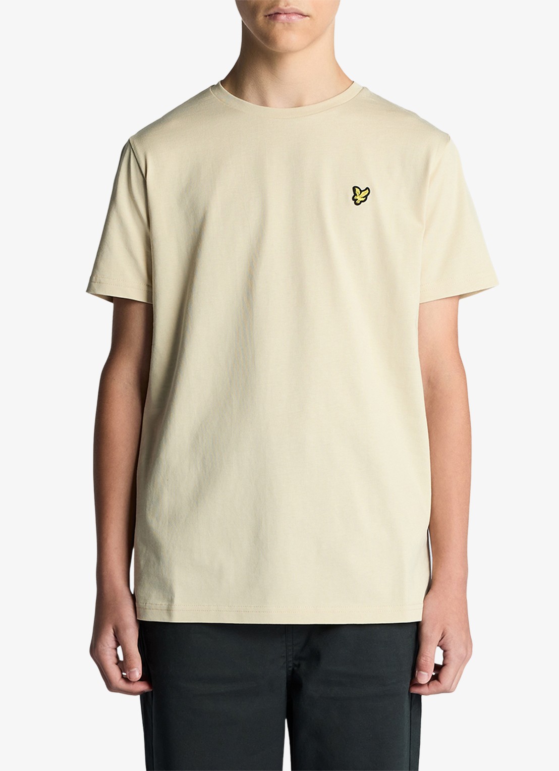 Lyle & Scott T-shirt met logoborduring - voorkant 2 beige