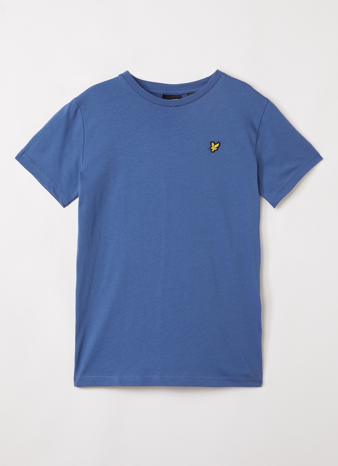 Lyle & Scott T-shirt met logoborduring - voorkant 2 petrol