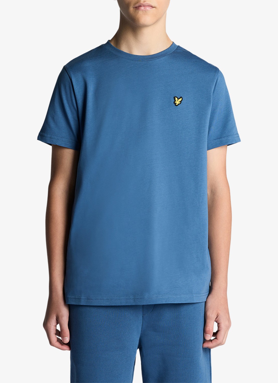 Lyle & Scott T-shirt met logoborduring - voorkant 3 petrol
