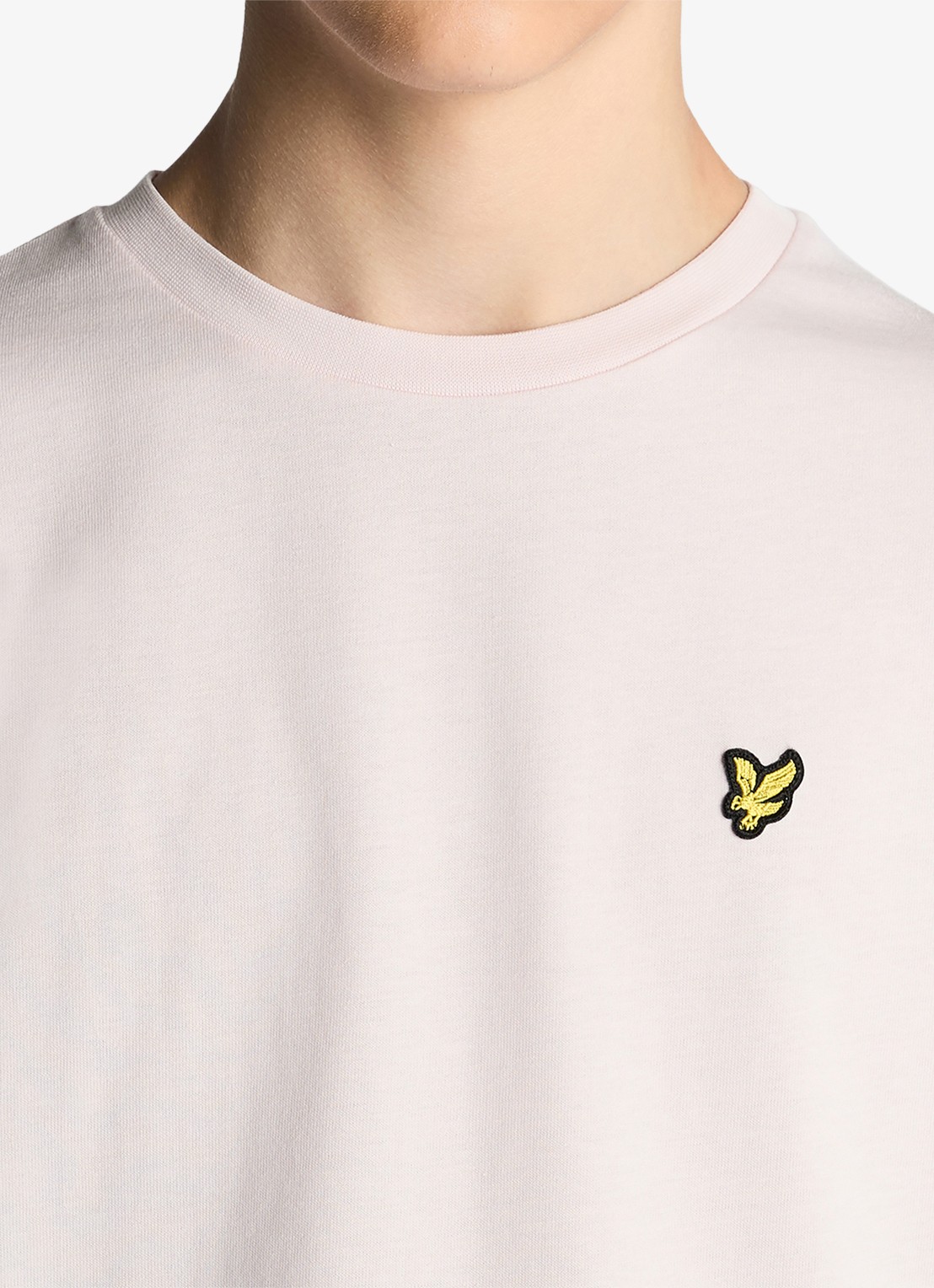 Lyle & Scott T-shirt met logoborduring - detail 2 lichtroze