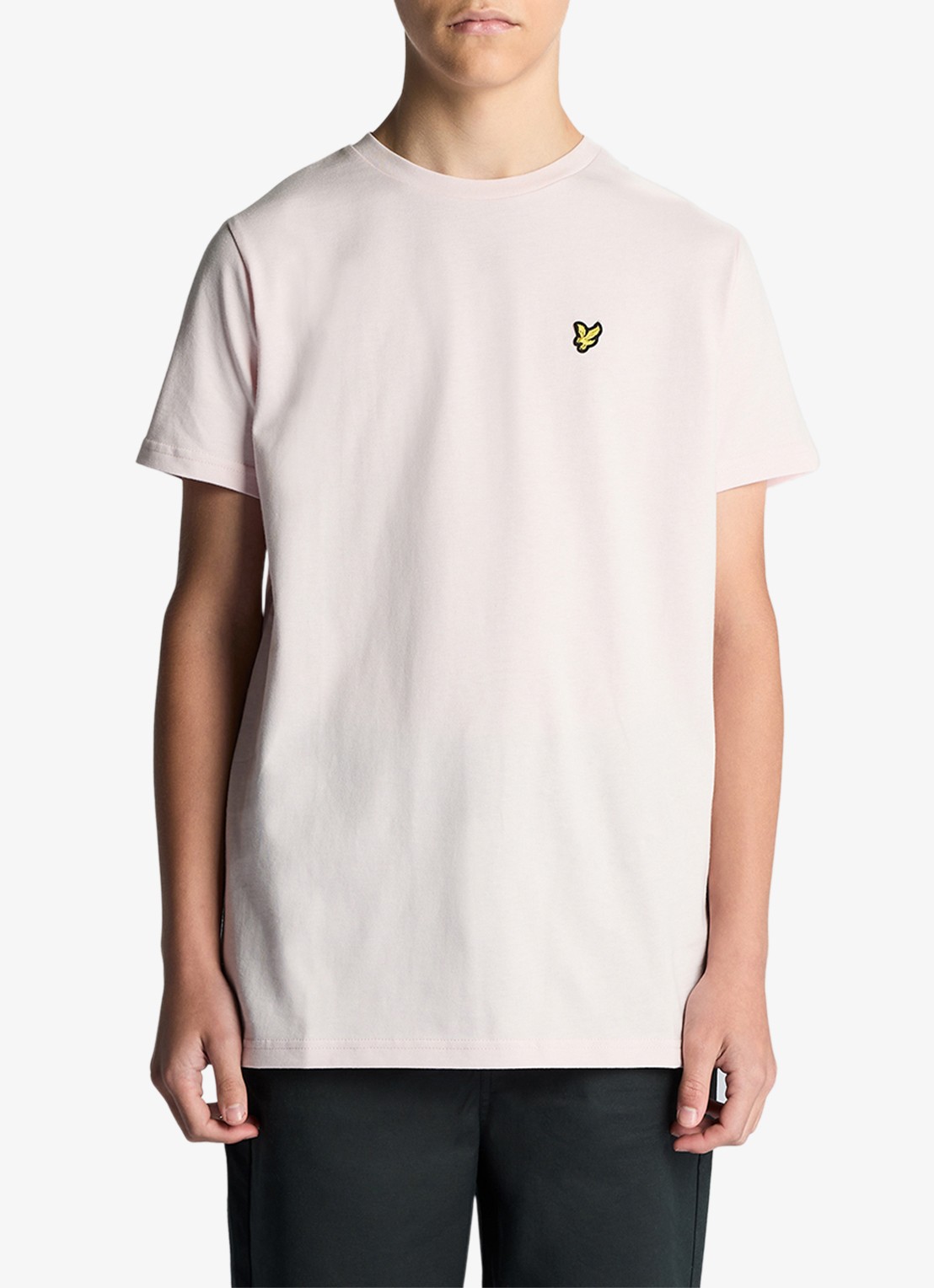 Lyle & Scott T-shirt met logoborduring - voorkant 5 lichtroze