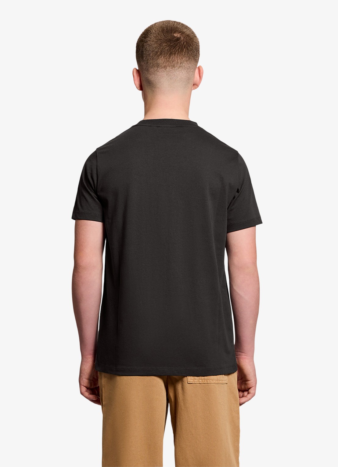 Lyle & Scott T-shirt met logoborduring - achterkant 3 antraciet