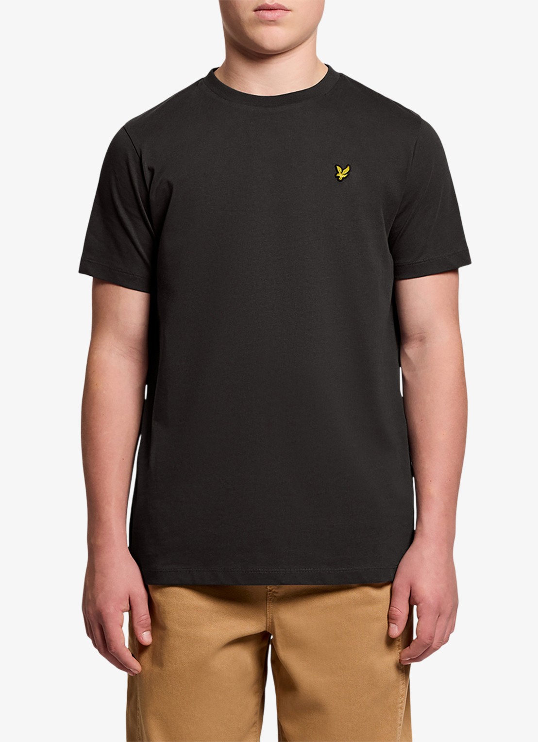 Lyle & Scott T-shirt met logoborduring - voorkant 6 antraciet