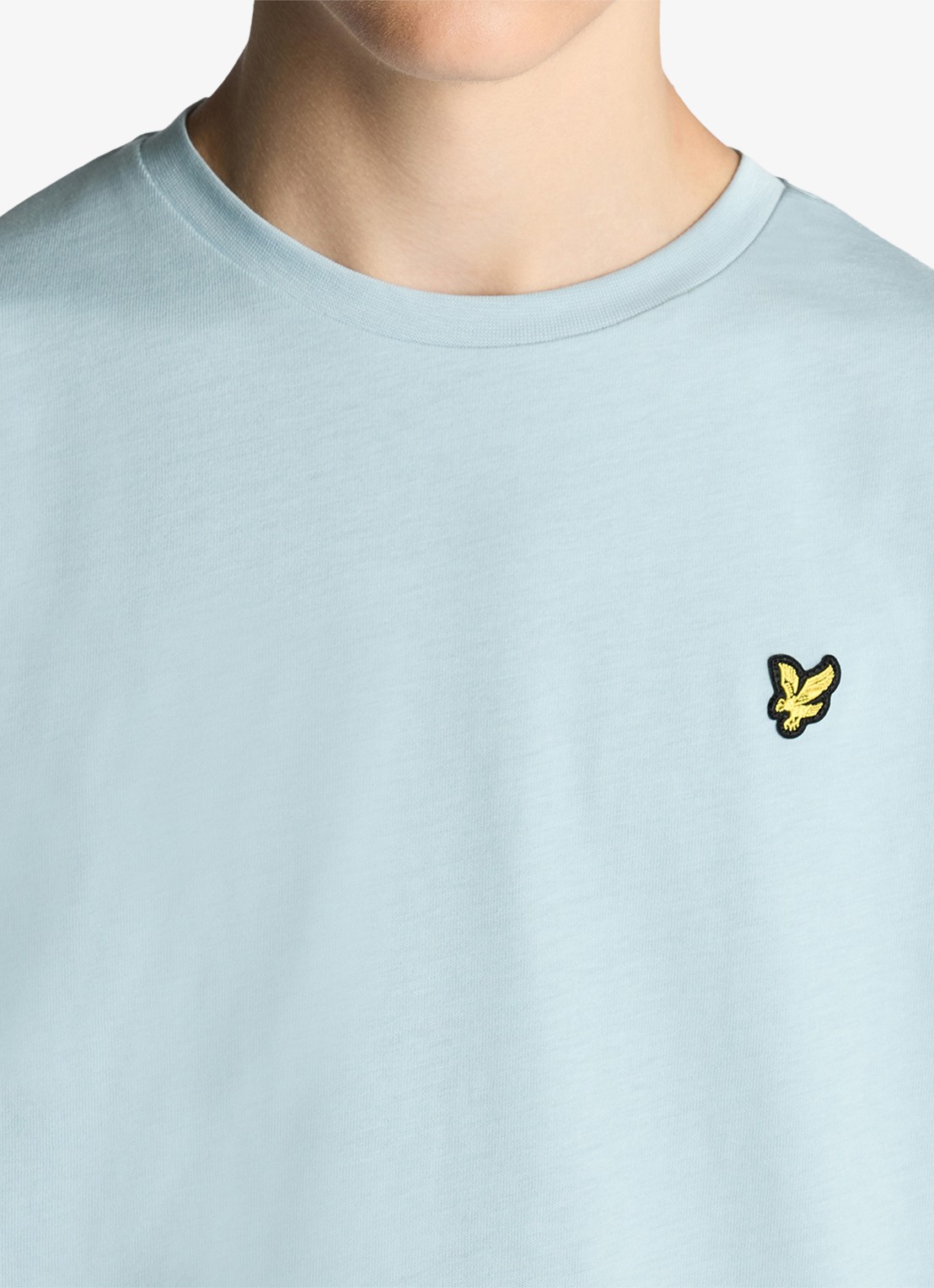 Lyle & Scott T-shirt met logoborduring - detail 3 aquablauw