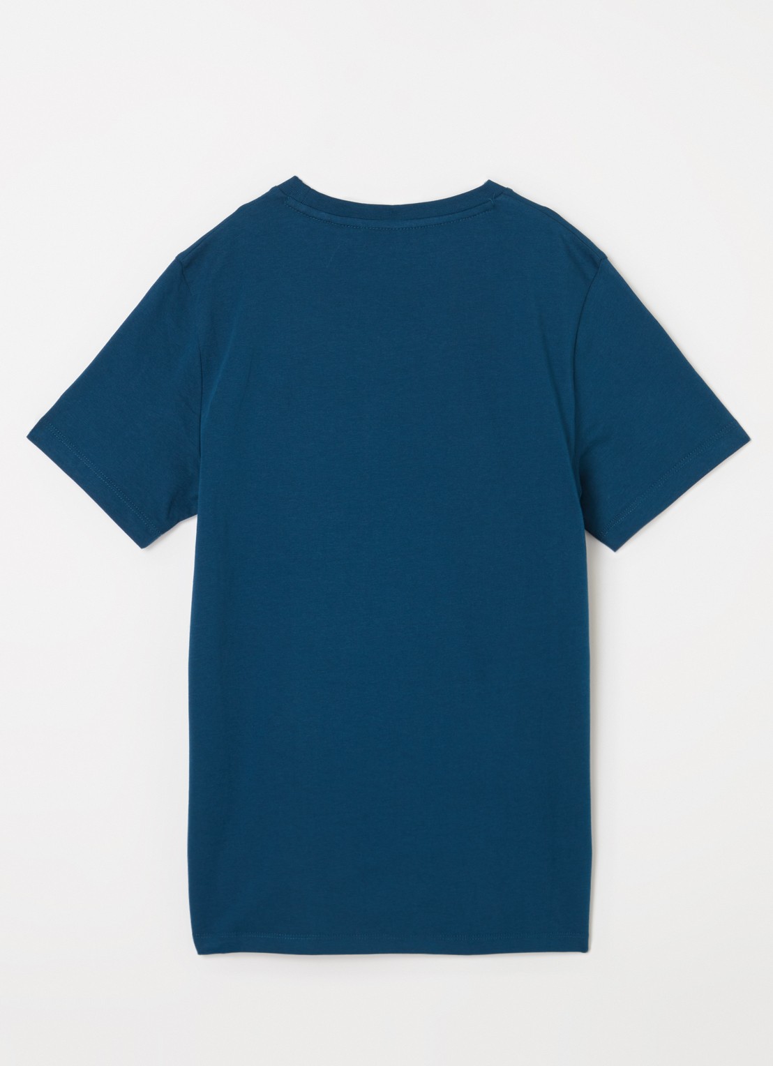 Lyle & Scott T-shirt met logoborduring - voorkant 2 donkerblauw