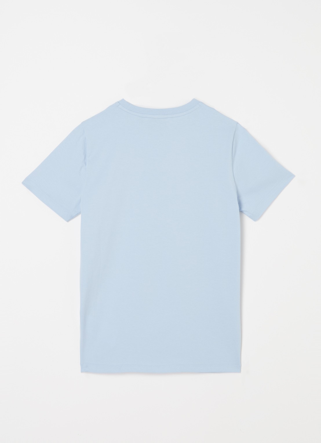 Lyle & Scott T-shirt met logoborduring - voorkant 2 lichtblauw