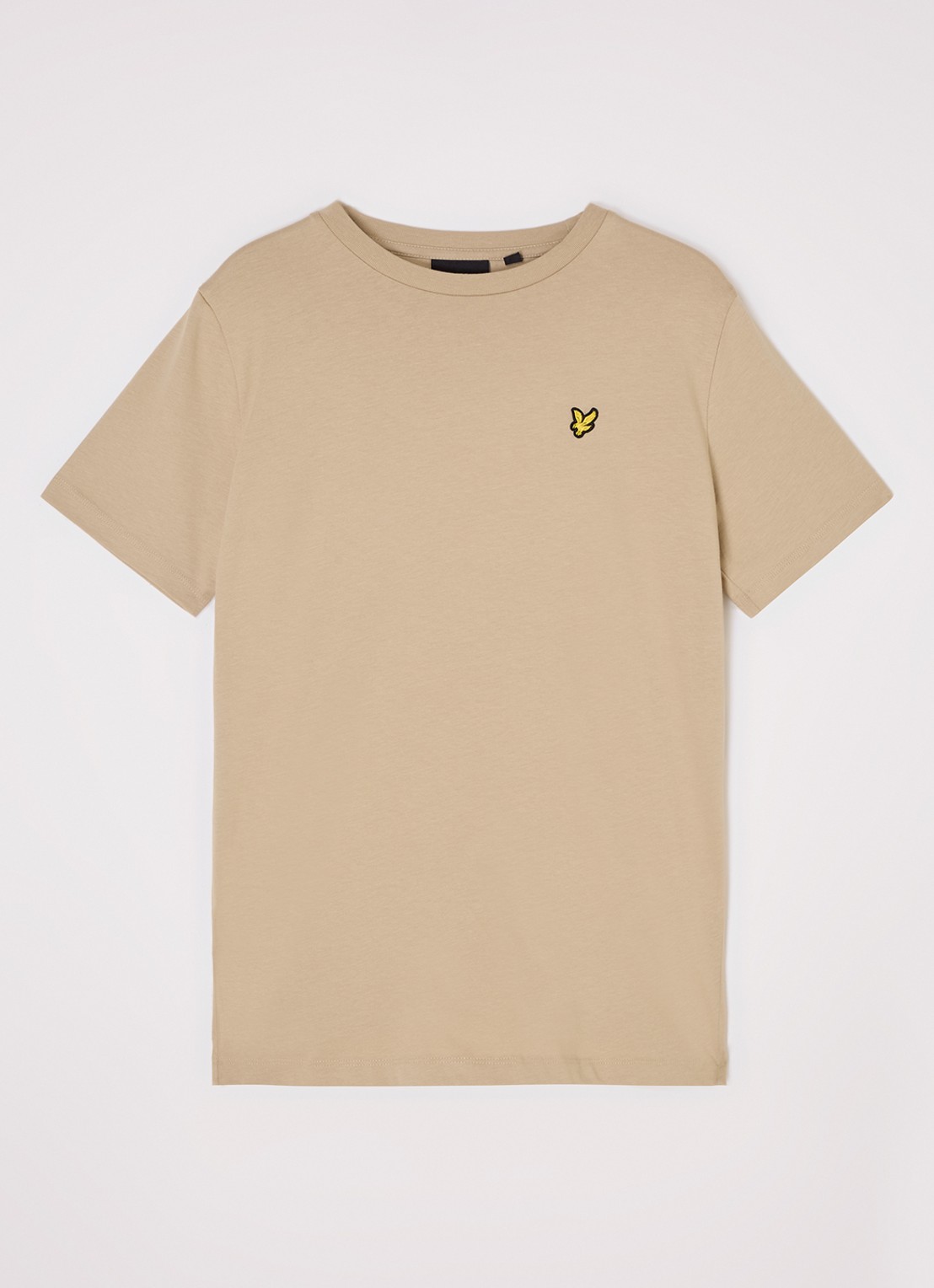 Lyle & Scott T-shirt met logoborduring - voorkant beige