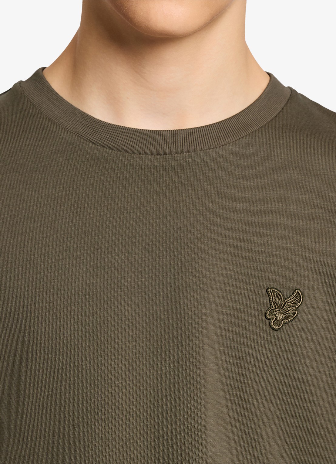 Lyle & Scott T-shirt met logoborduring - detail 4 olijfgroen