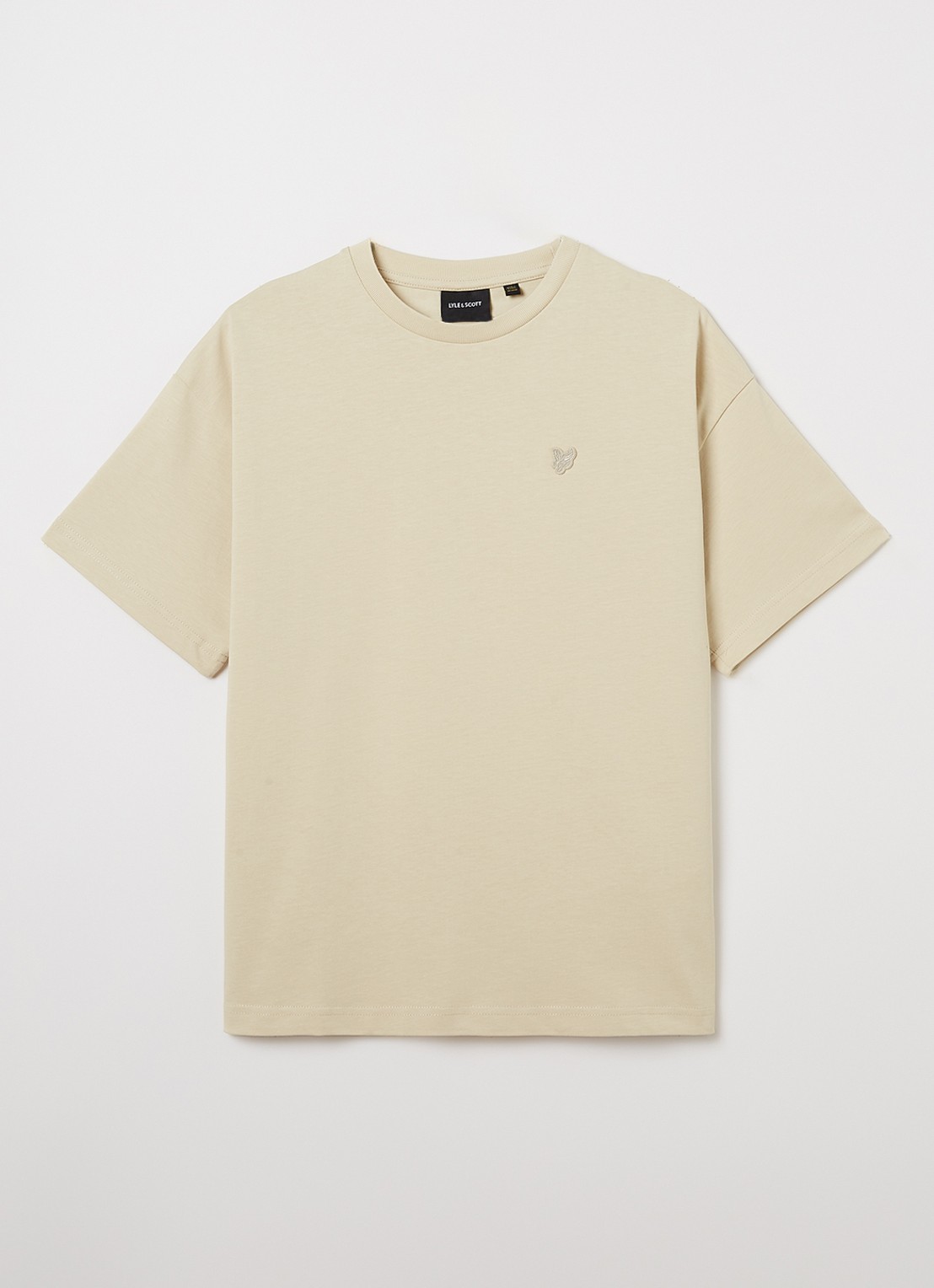 Lyle & Scott T-shirt met logoborduring - voorkant 2 beige