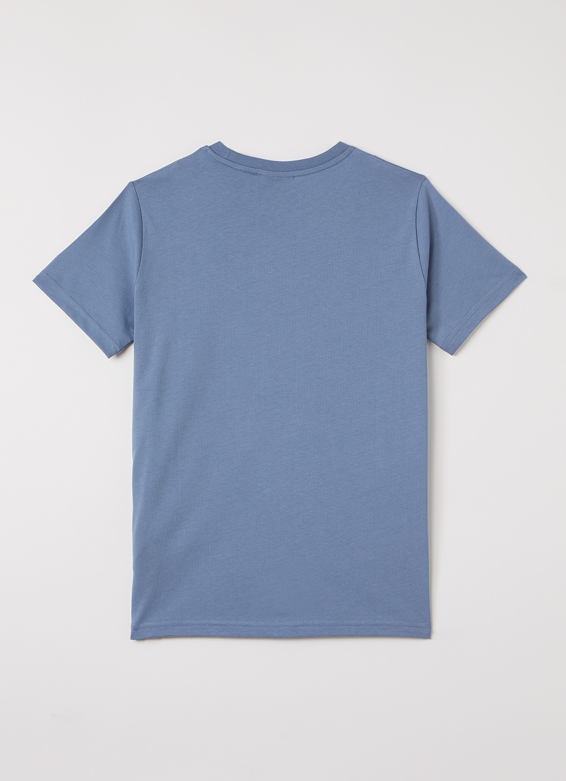 Lyle & Scott T-shirt met logoborduring - voorkant 2 staalblauw