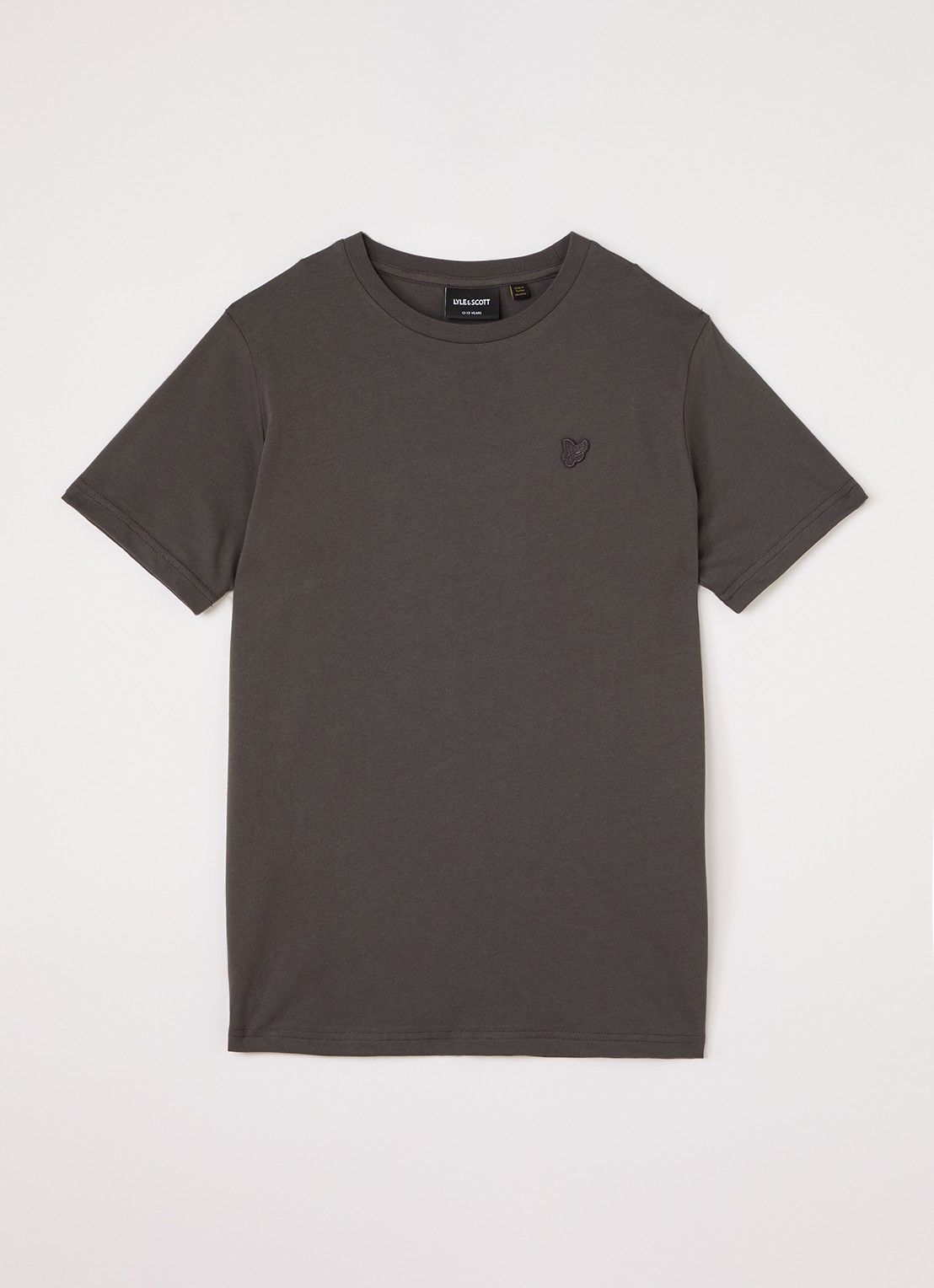 Lyle & Scott T-shirt met logoborduring - voorkant antraciet