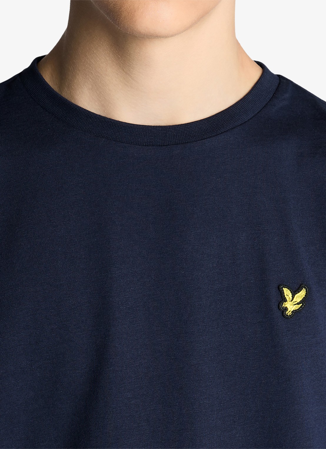 Lyle & Scott T-shirt met logoborduring - detail 3 royalblauw
