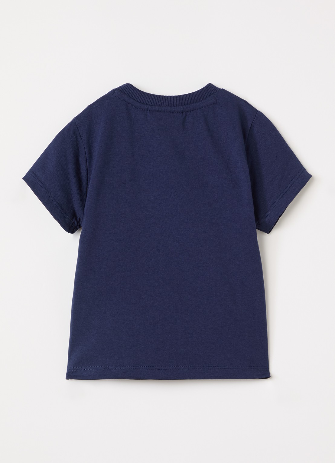 Lyle & Scott T-shirt met logoborduring - voorkant 2 donkerblauw