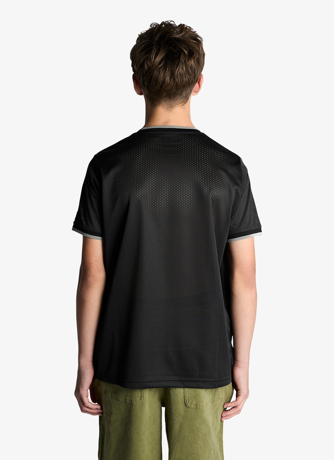Lyle & Scott T-shirt met logoprint - voorkant 3 zwart
