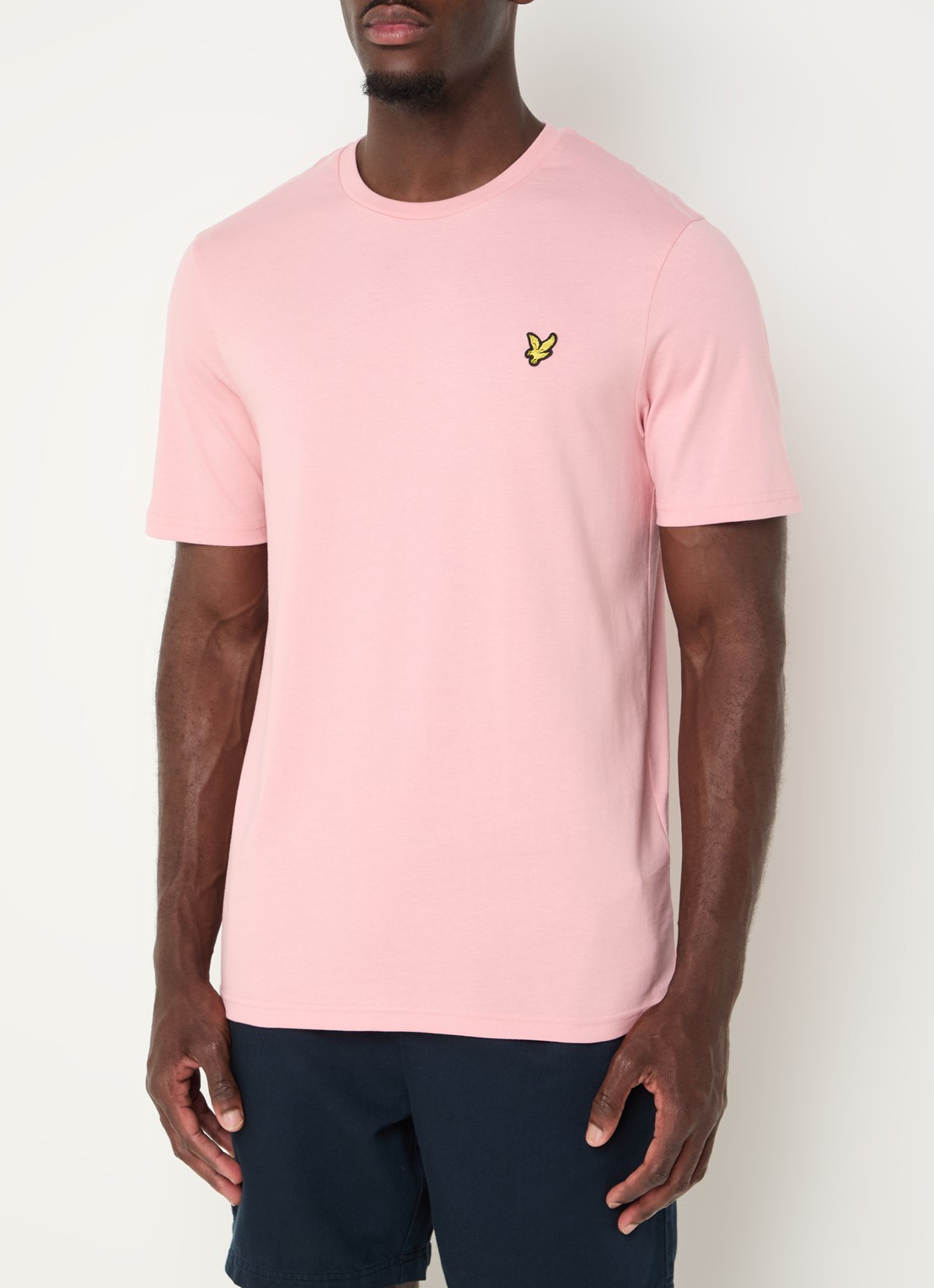 Lyle & Scott T-shirt met merkembleem - detail zalmroze
