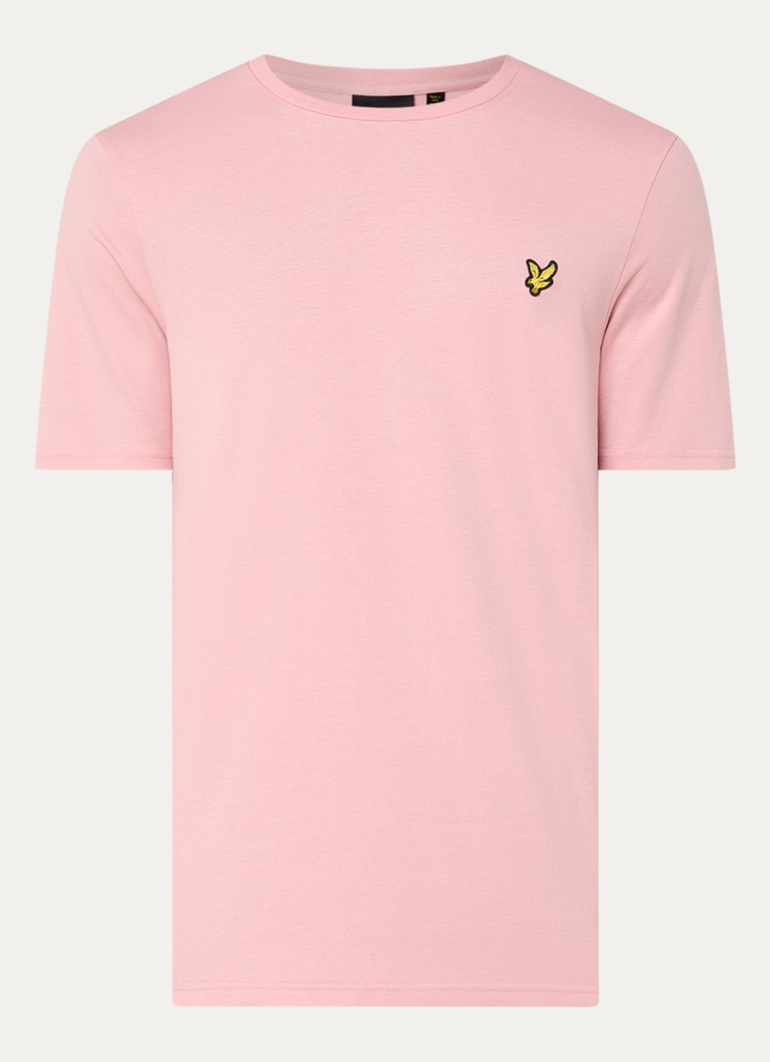 Lyle & Scott T-shirt met merkembleem - voorkant 3 zalmroze