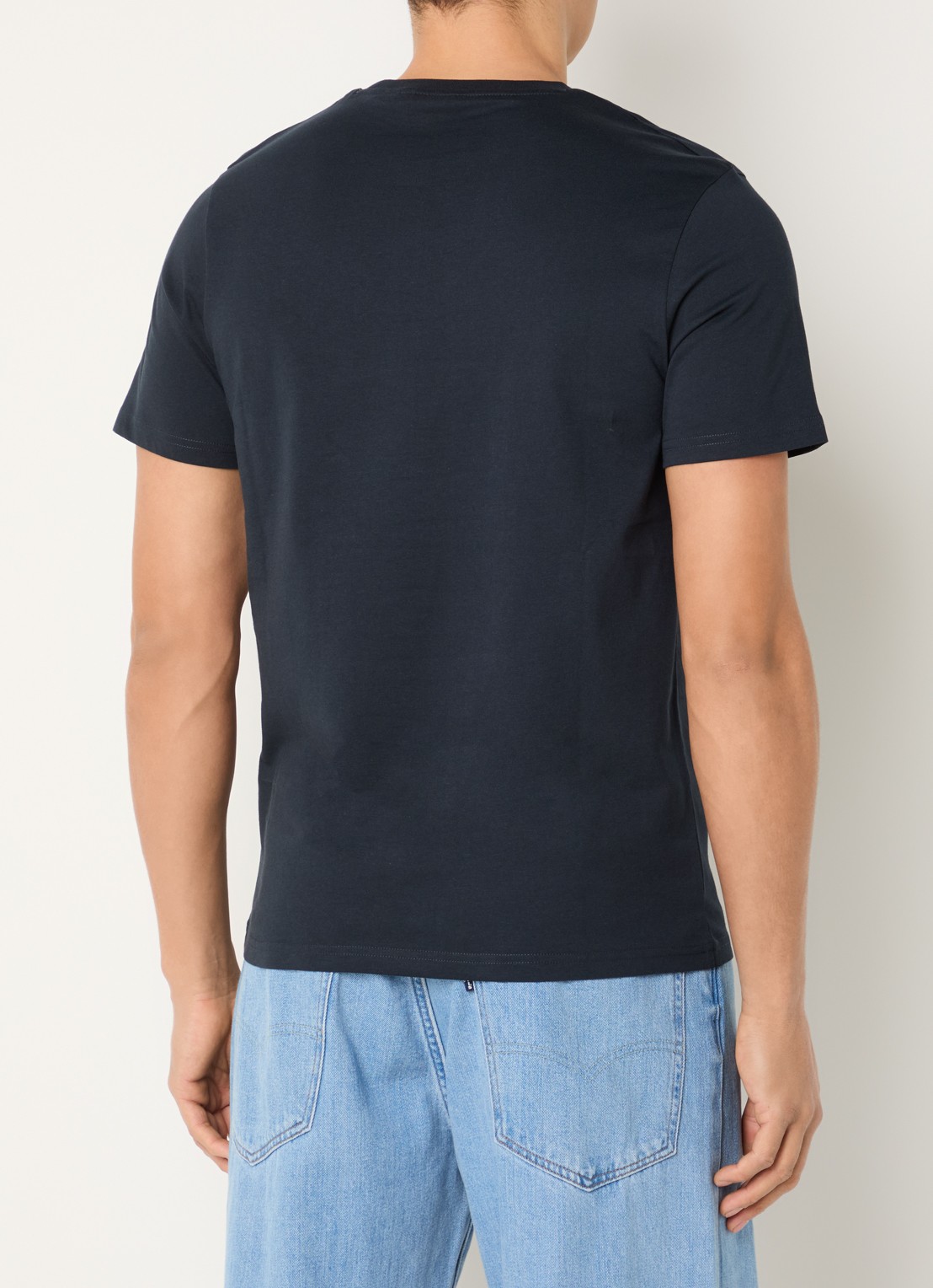 Lyle & Scott T-shirt met merkembleem - achterkant 3 donkerblauw