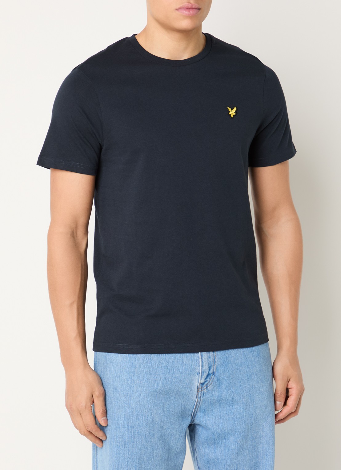 Lyle & Scott T-shirt met merkembleem - detail 4 donkerblauw