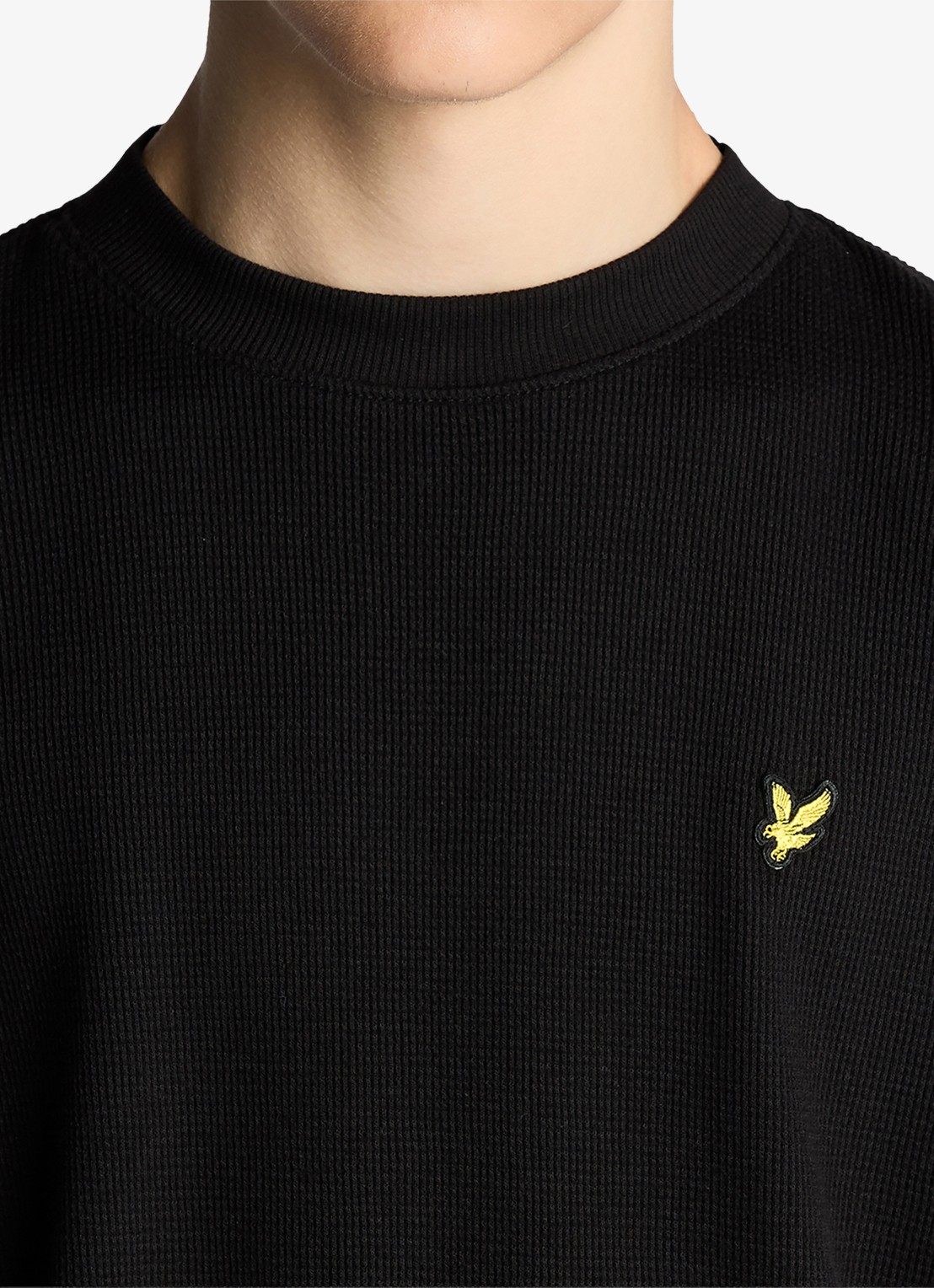 Lyle & Scott T-shirt met structuur - detail 3 zwart