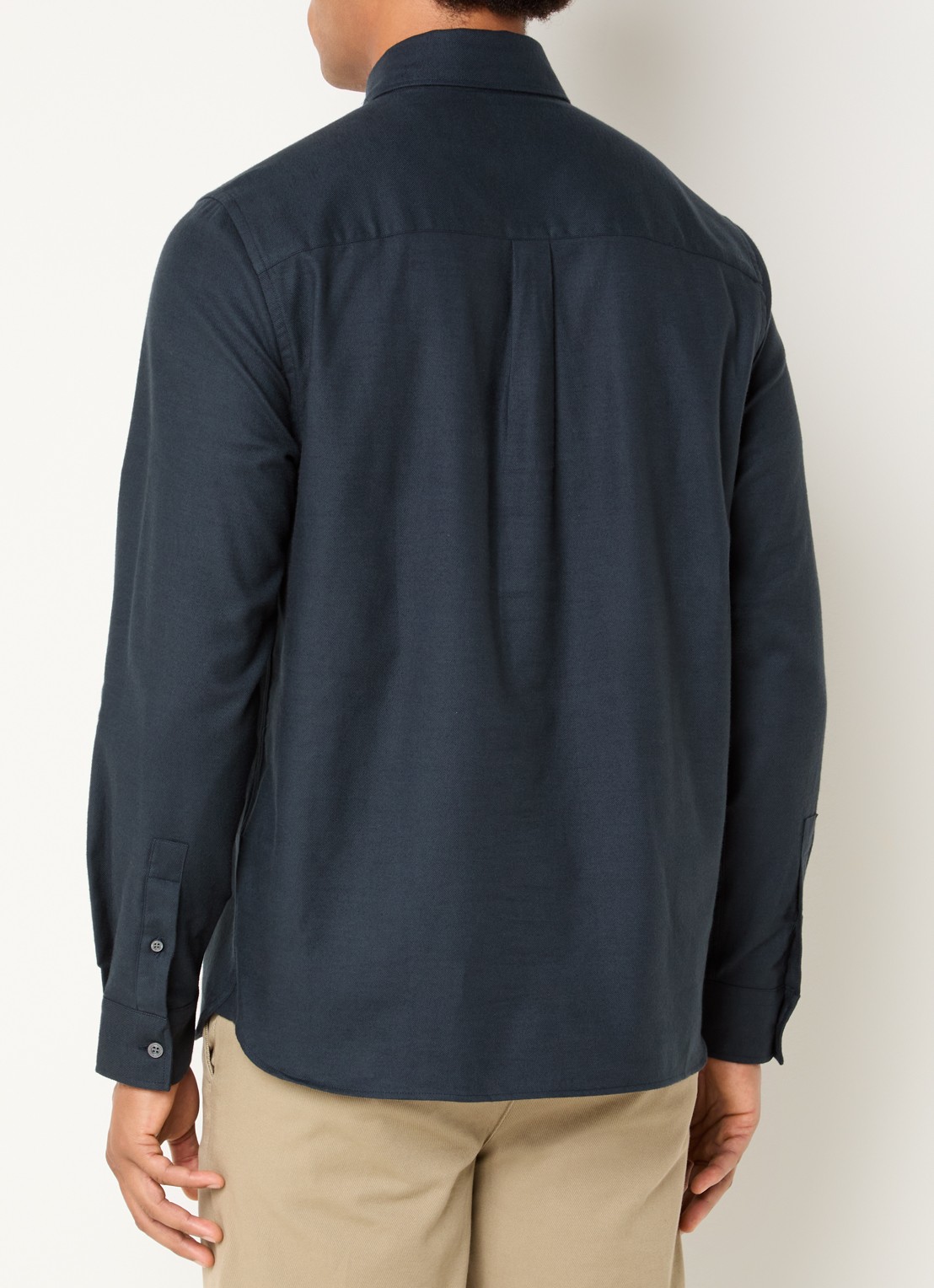 Lyle & Scott Tonal Plain overhemd met logo - achterkant 4 donkerblauw