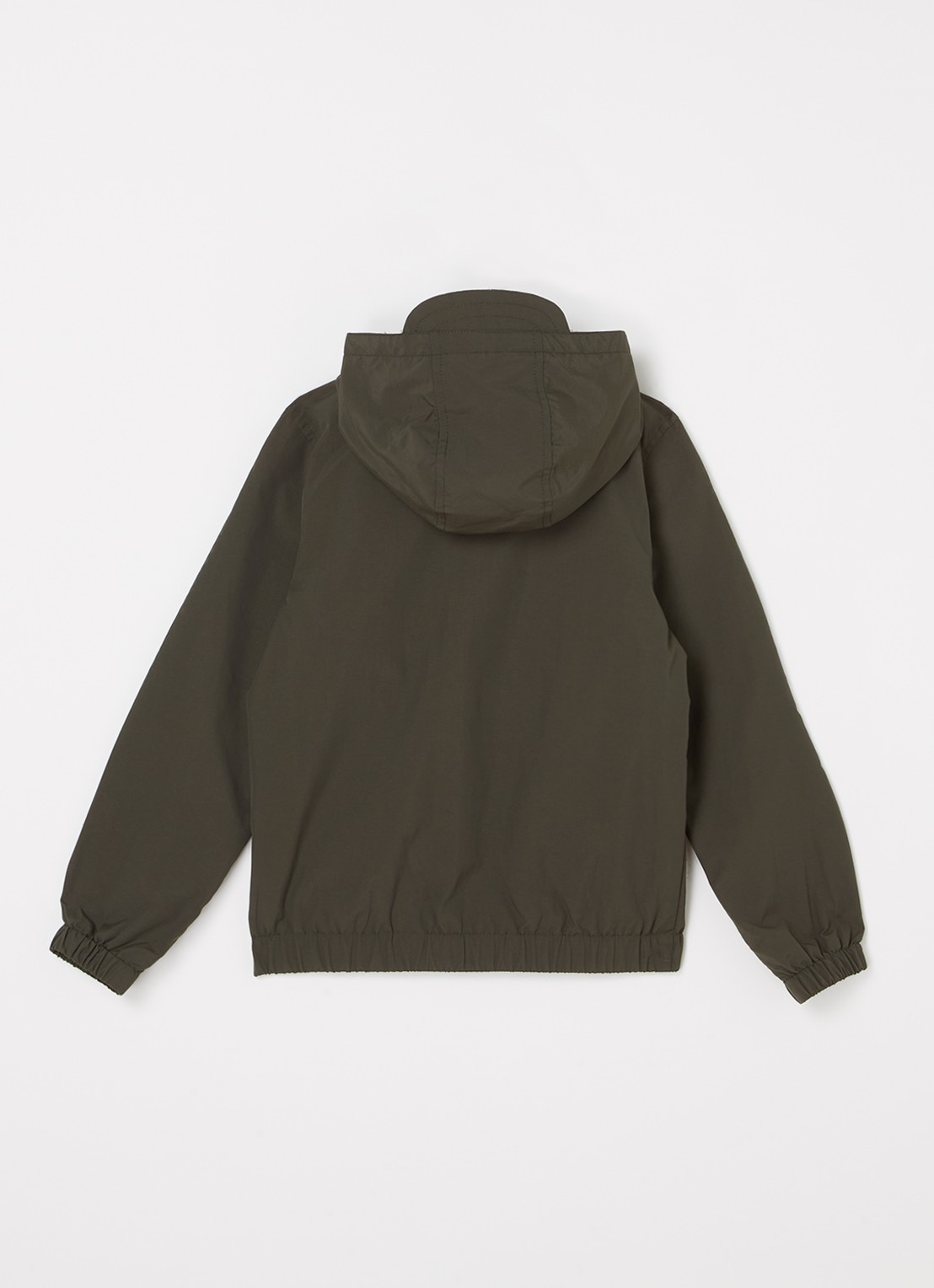 Lyle & Scott Windjack met capuchon en logoborduring - achterkant 3 legergroen
