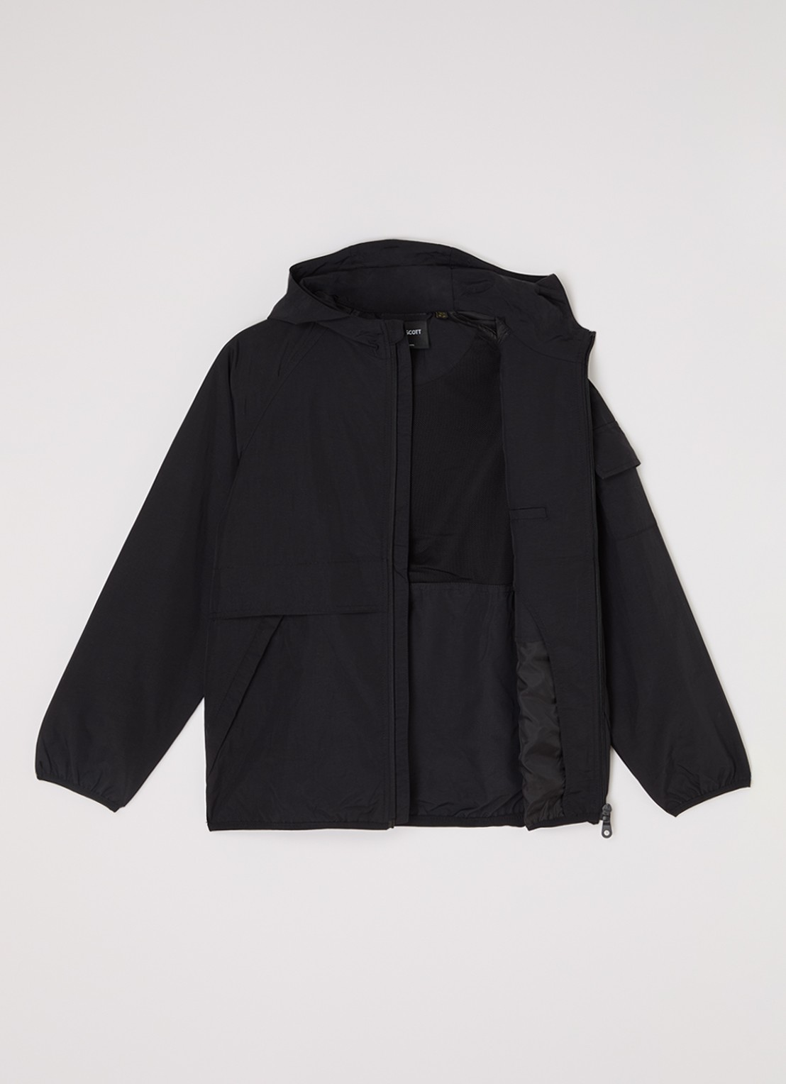 Lyle & Scott Windjack met capuchon  - voorkant 3 zwart