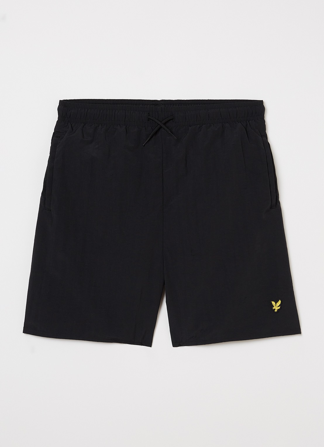 Lyle & Scott Zwemshorts met logoborduring - voorkant 2 zwart