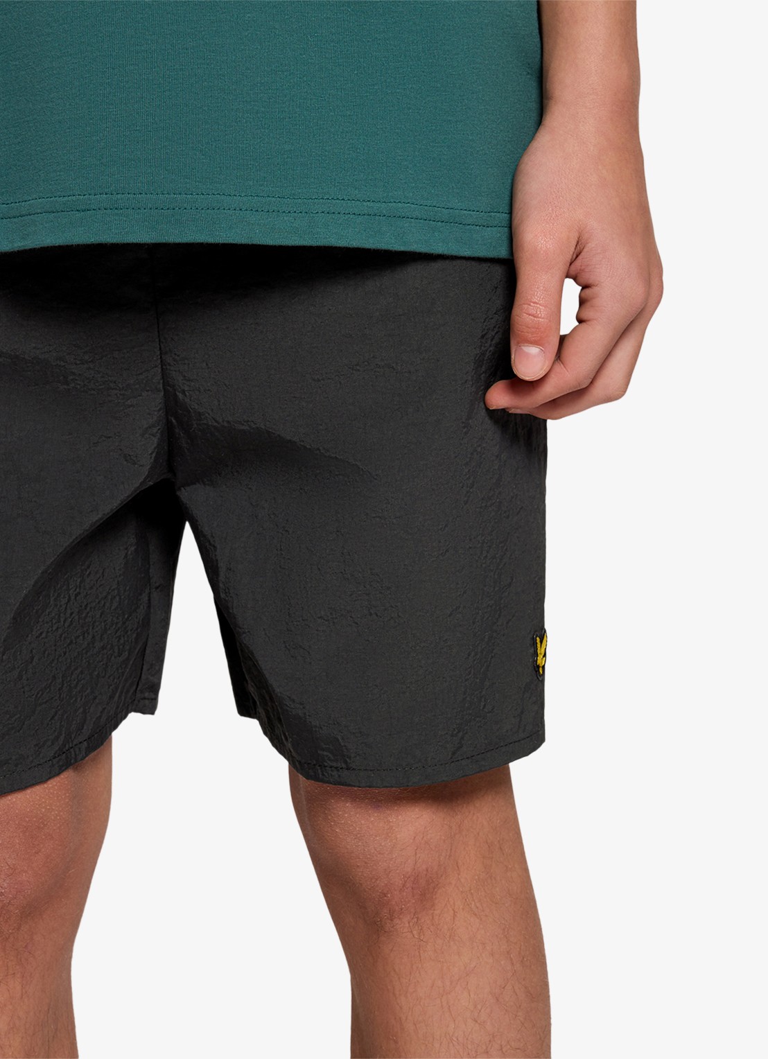 Lyle & Scott Zwemshorts met logoborduring - detail 6 zwart