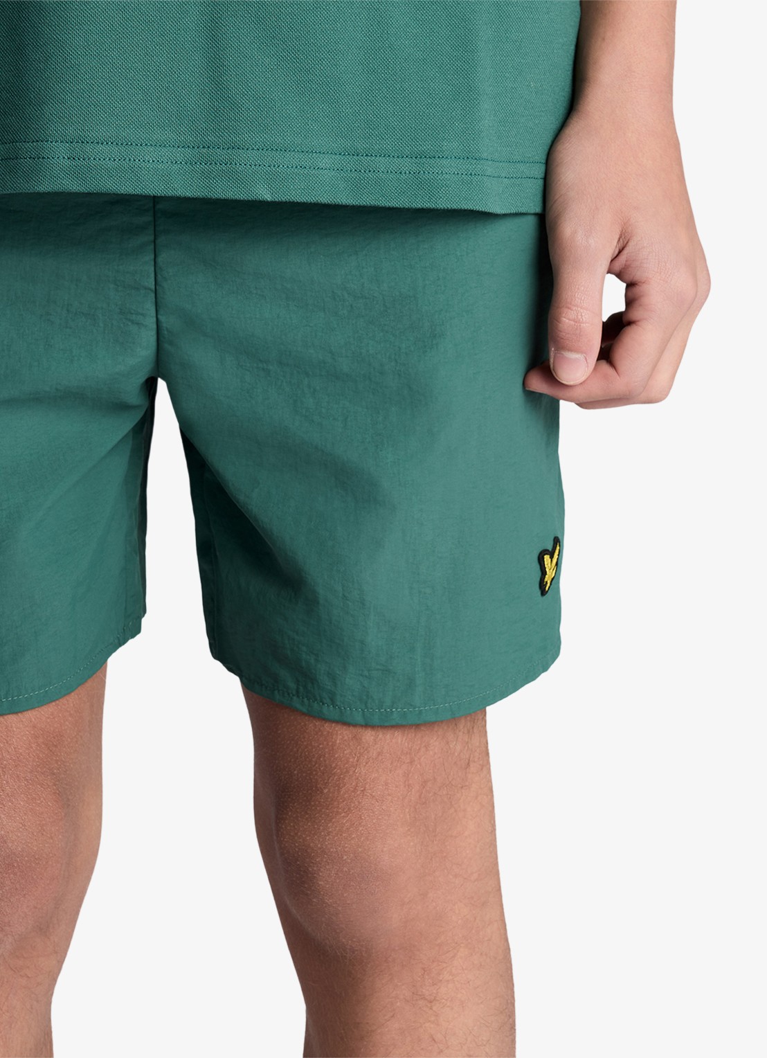 Lyle & Scott Zwemshorts met logoborduring - detail 2 groen