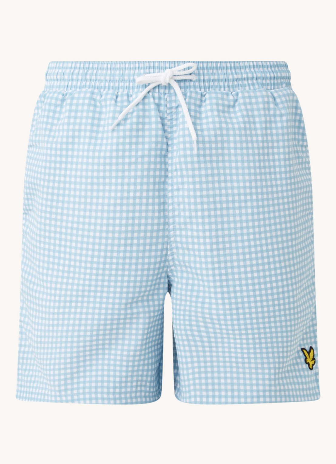 Lyle & Scott Zwemshorts met ruitdessin - voorkant 3 blauw
